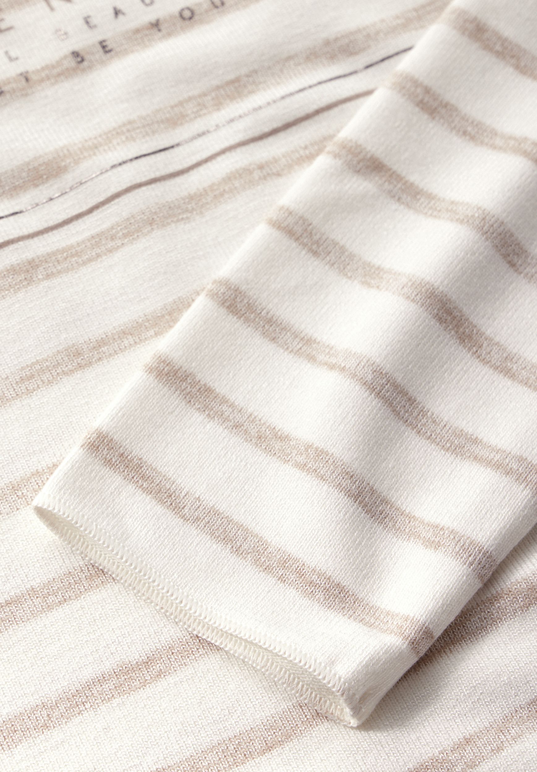  |  Folienprint Streifenshirt | 36 | smooth sand beige
