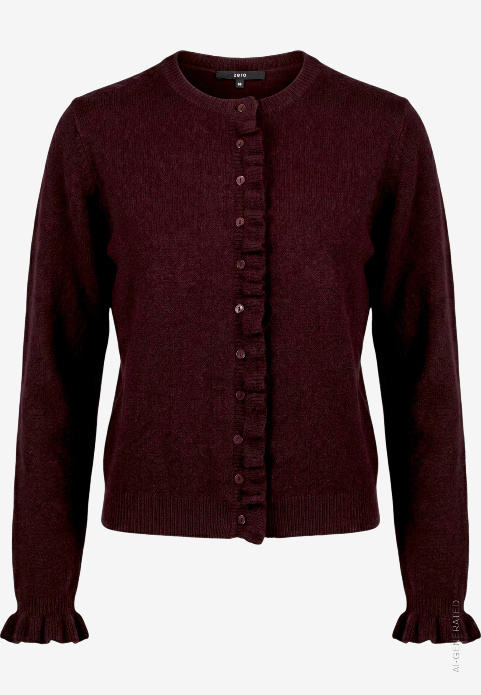 Strickjacke Kurz 1/1 Arm, Dark Brown Melange #1