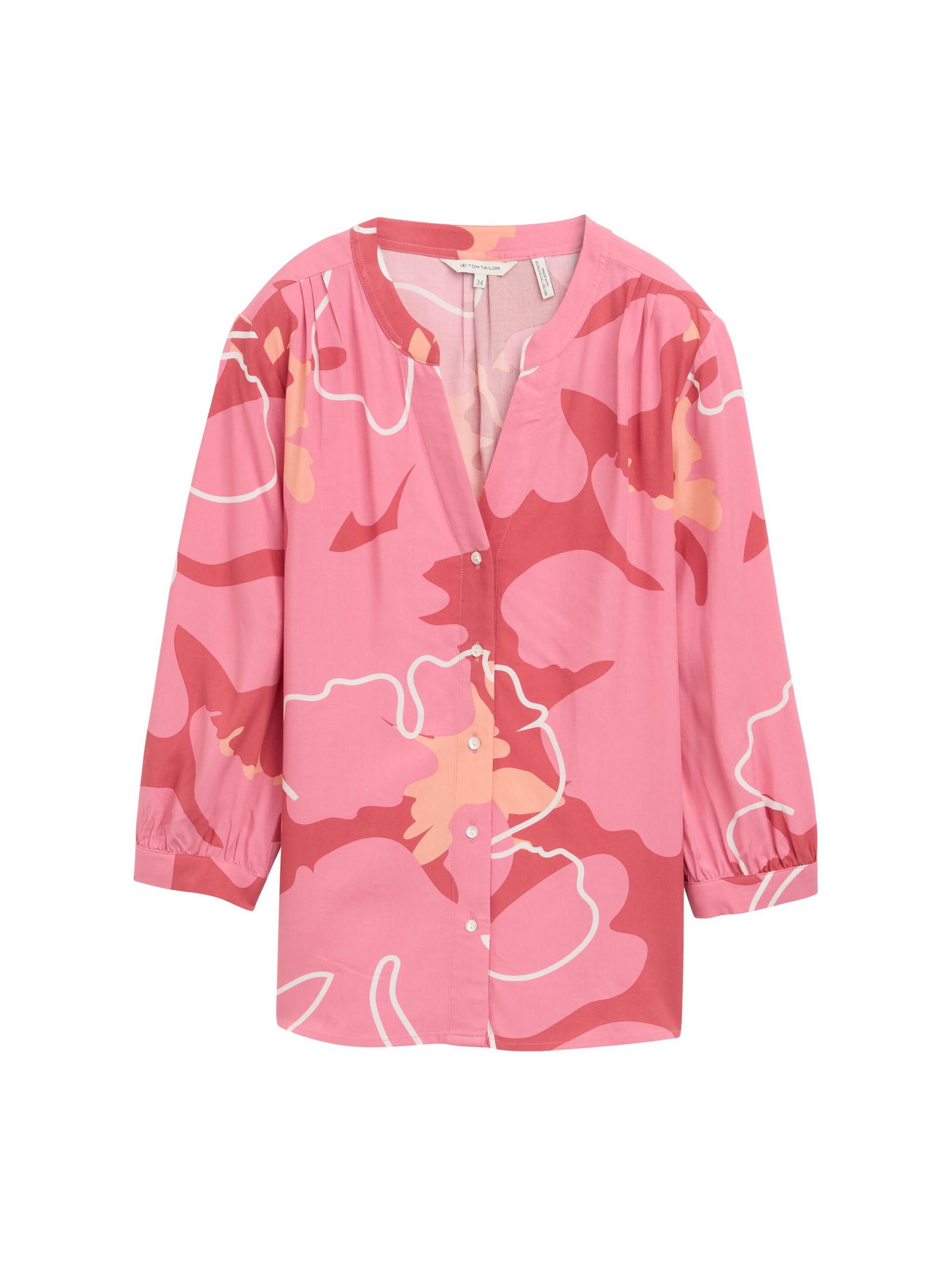 Tom Tailor |  Tom Tailor Druckbluse  | 36 | pink big floral shapes design