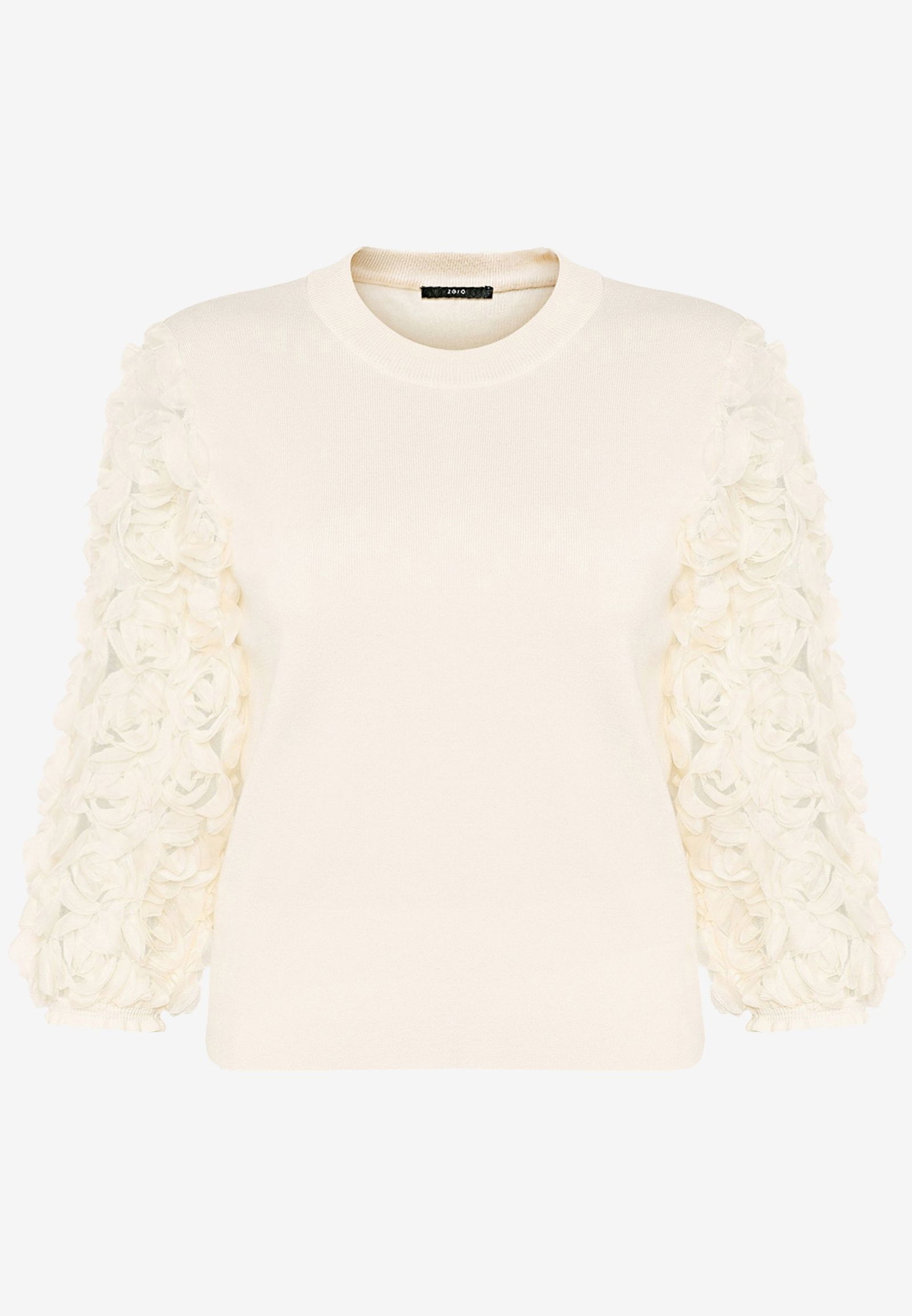 |  Strickpullover Kurz 3/4 Arm, Eggnog | 44 | eggnog