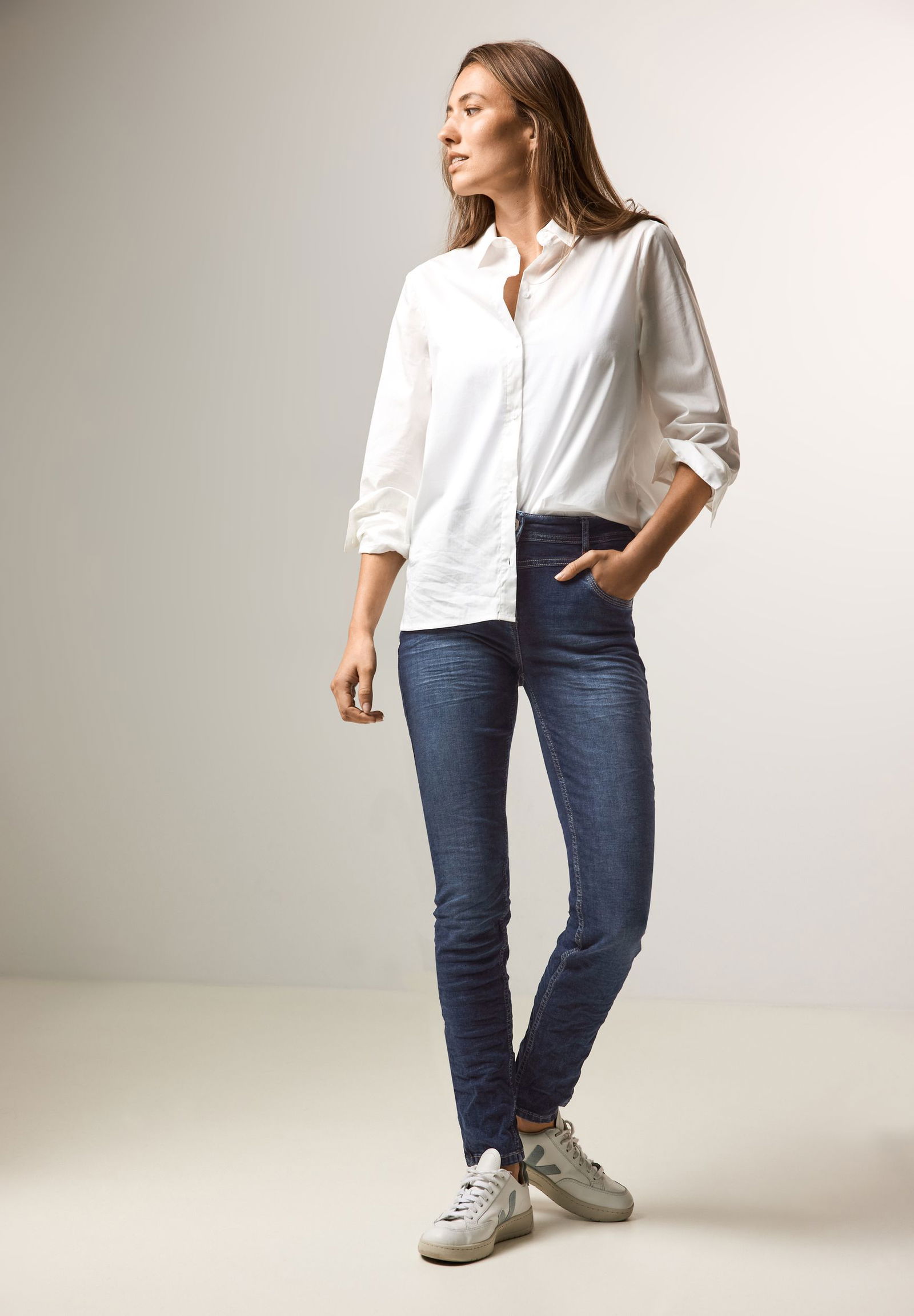 CECIL | CECIL Slim Jeans | 36/28 | mid blue wash