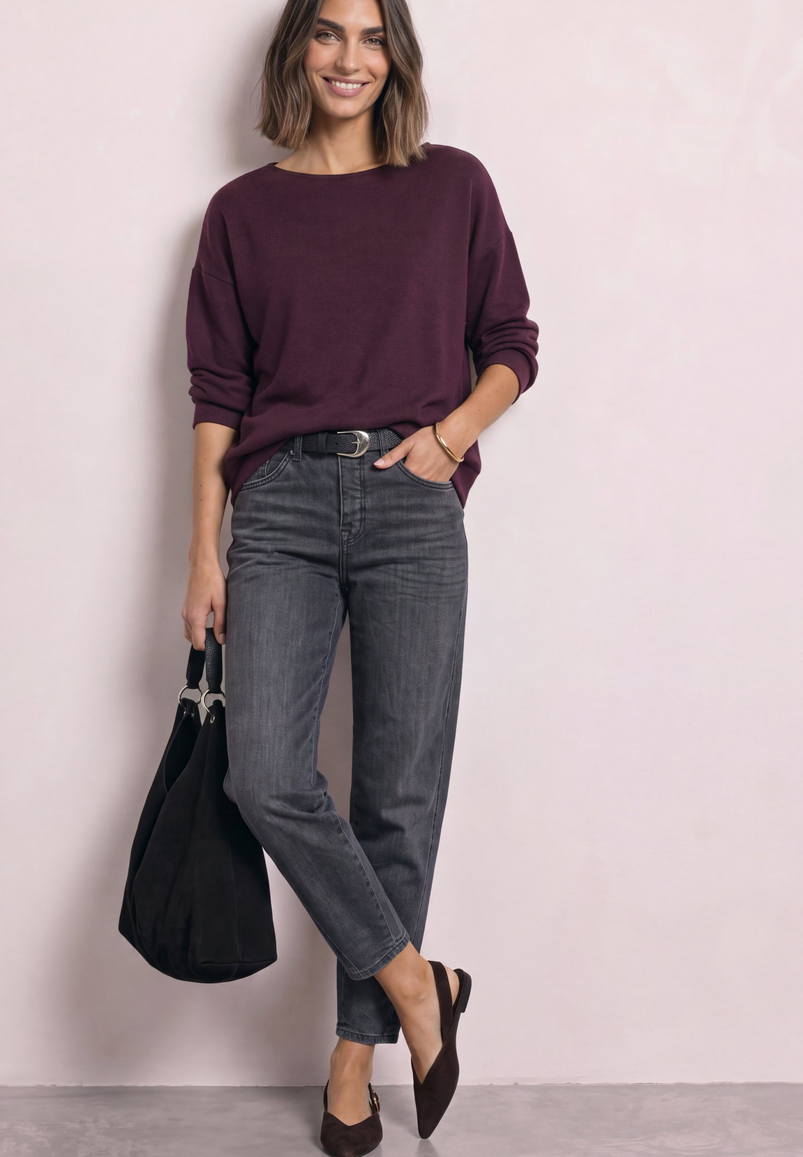 LTD QR soft shirt w.bottom cuf, rustic rouge mel. #5