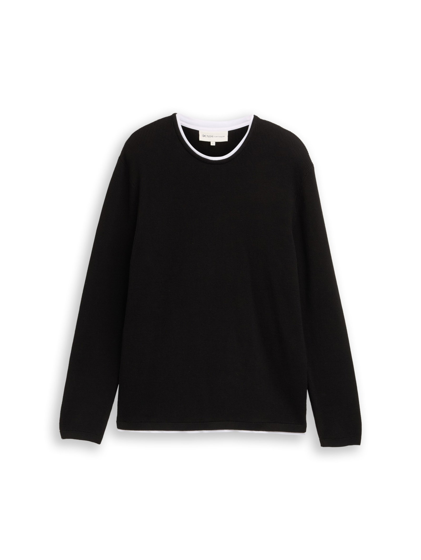 structured double layer crew n, Black #1