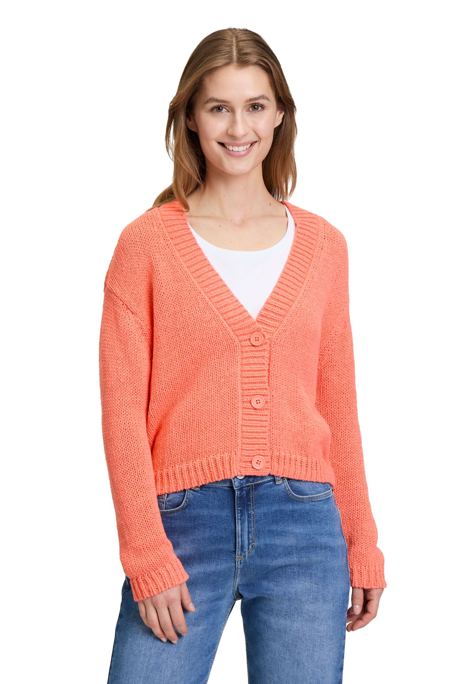 |  Strickjacke Kurz 1/1 Arm, Fusion Coral | 42