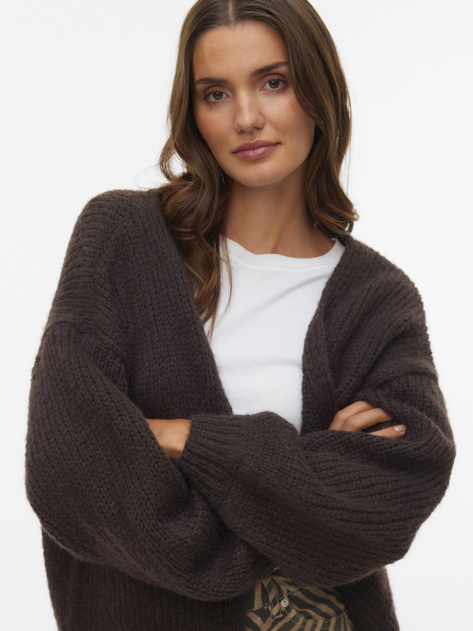 VMMAYBE LS OPEN CARDIGAN NOOS, Chocolate Torte #5