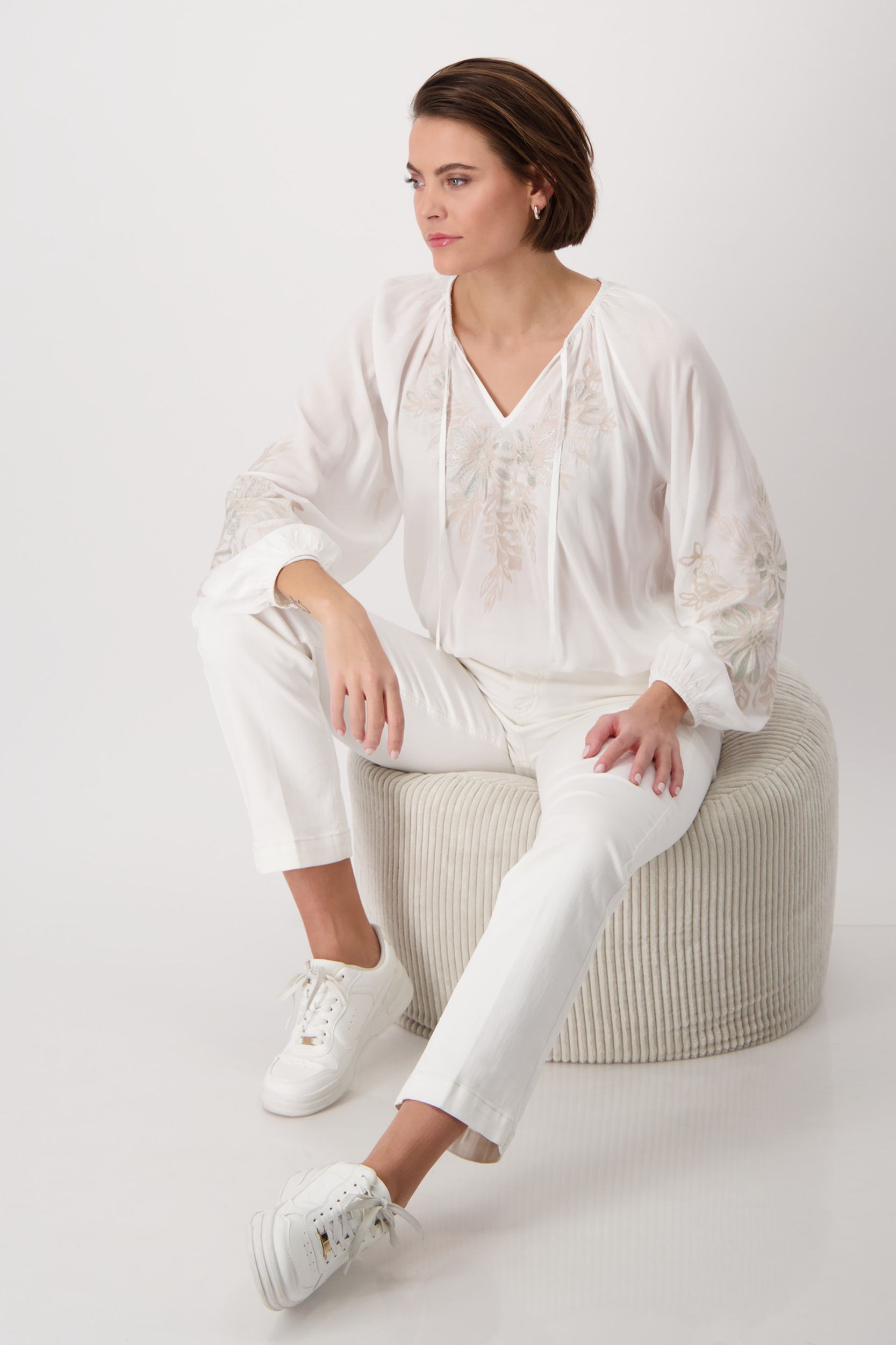 Monari |  Monari Druckbluse  | 42 | off-white