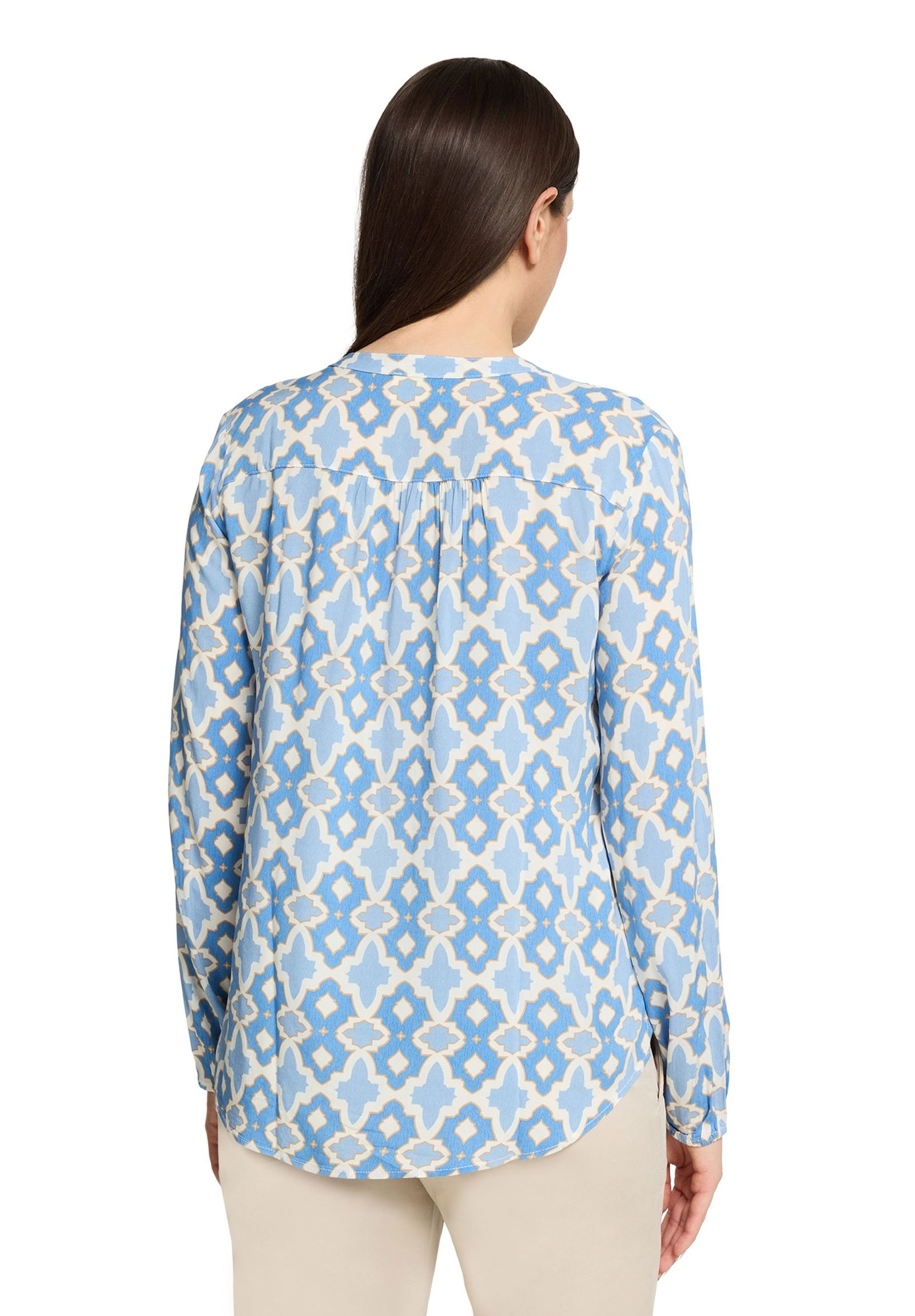 Cartoon |  Cartoon Druckbluse  | 46 | weiß/blau