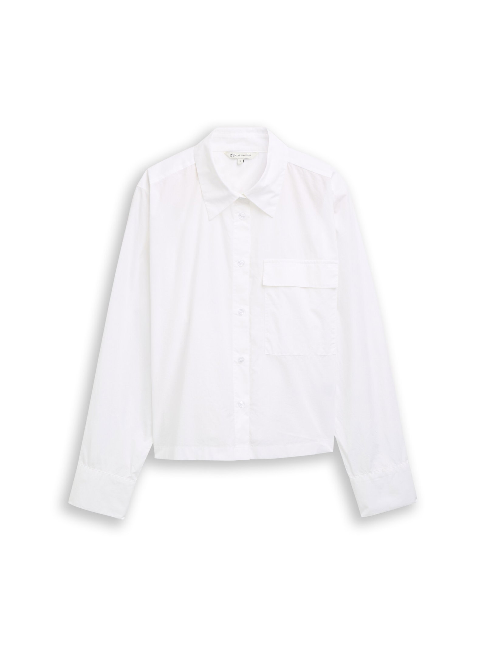 boxy poplin shirt with details, White #1