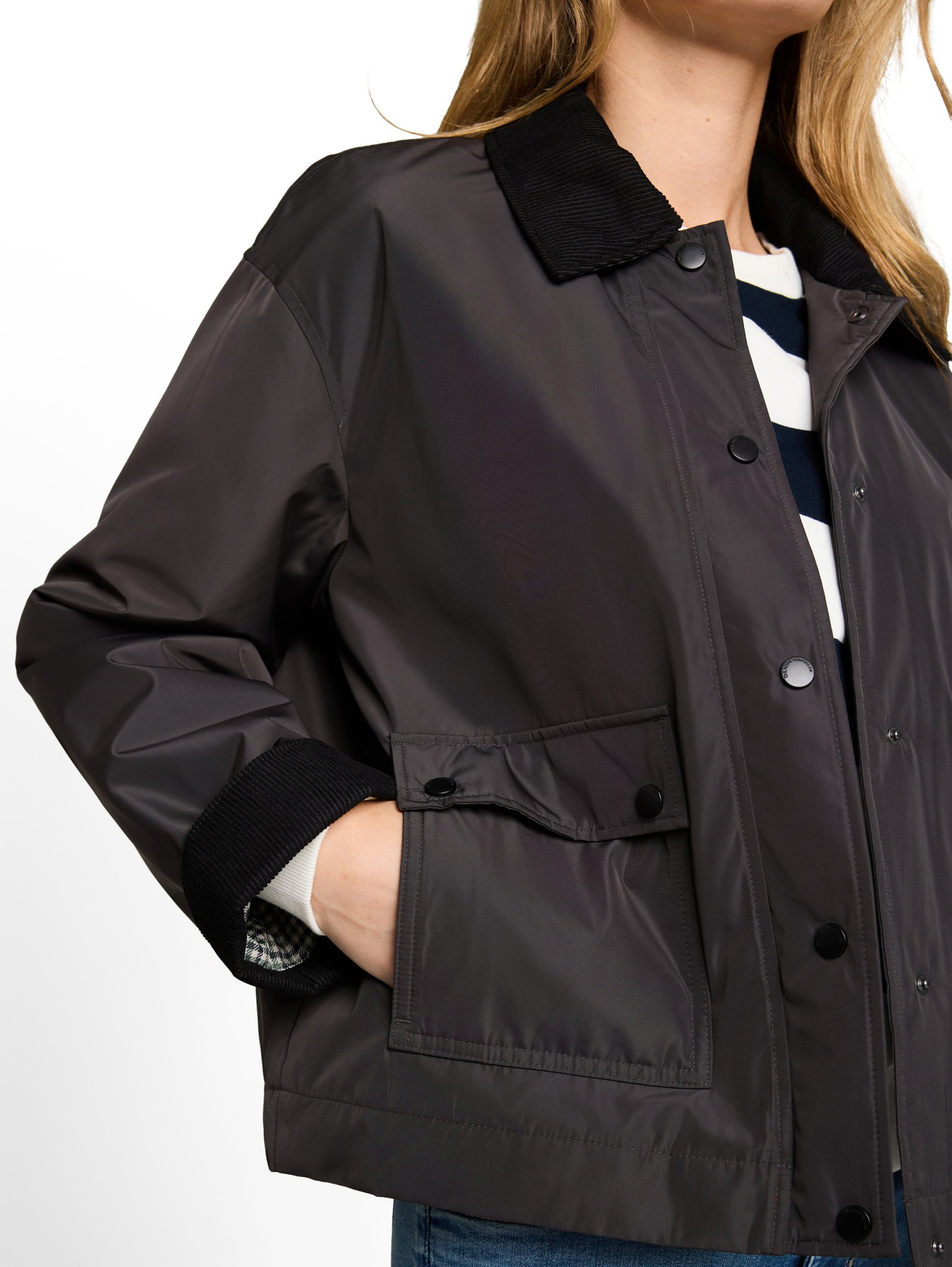 winter jacket with corduroy co, Coal Mine Grey #6
