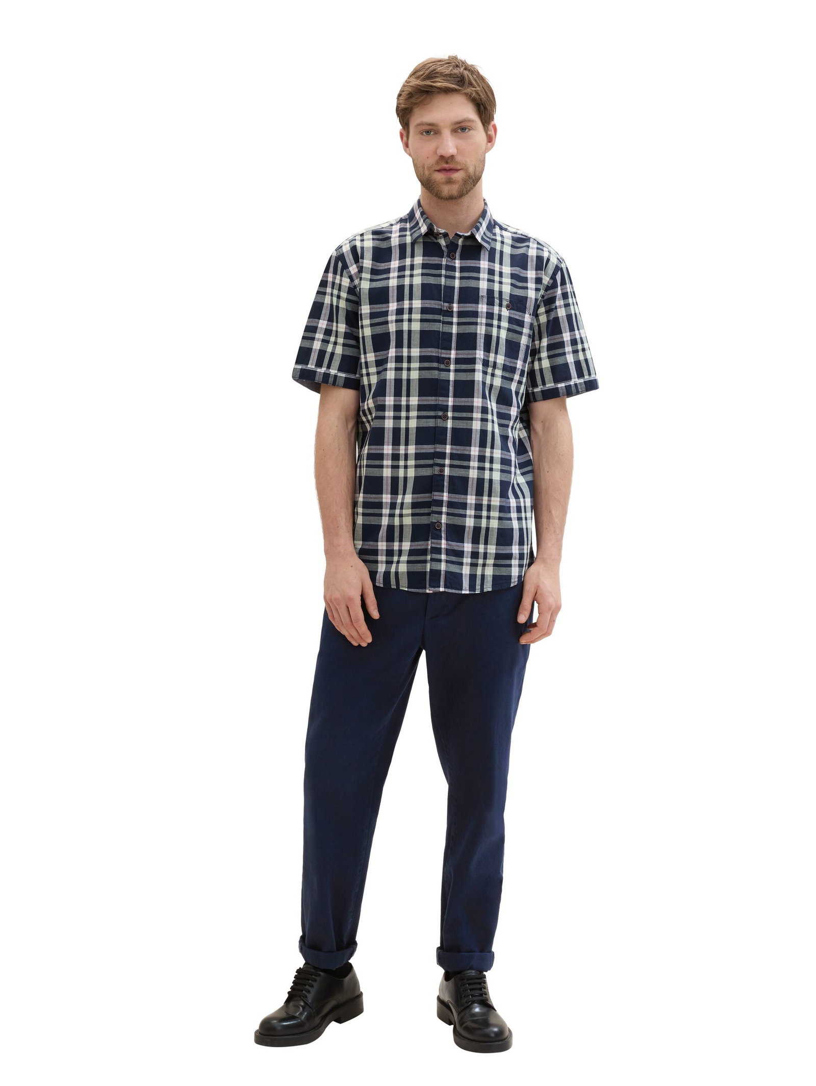 Tom Tailor |  Tom Tailor Hemd Slim Fit  | M | navy base check