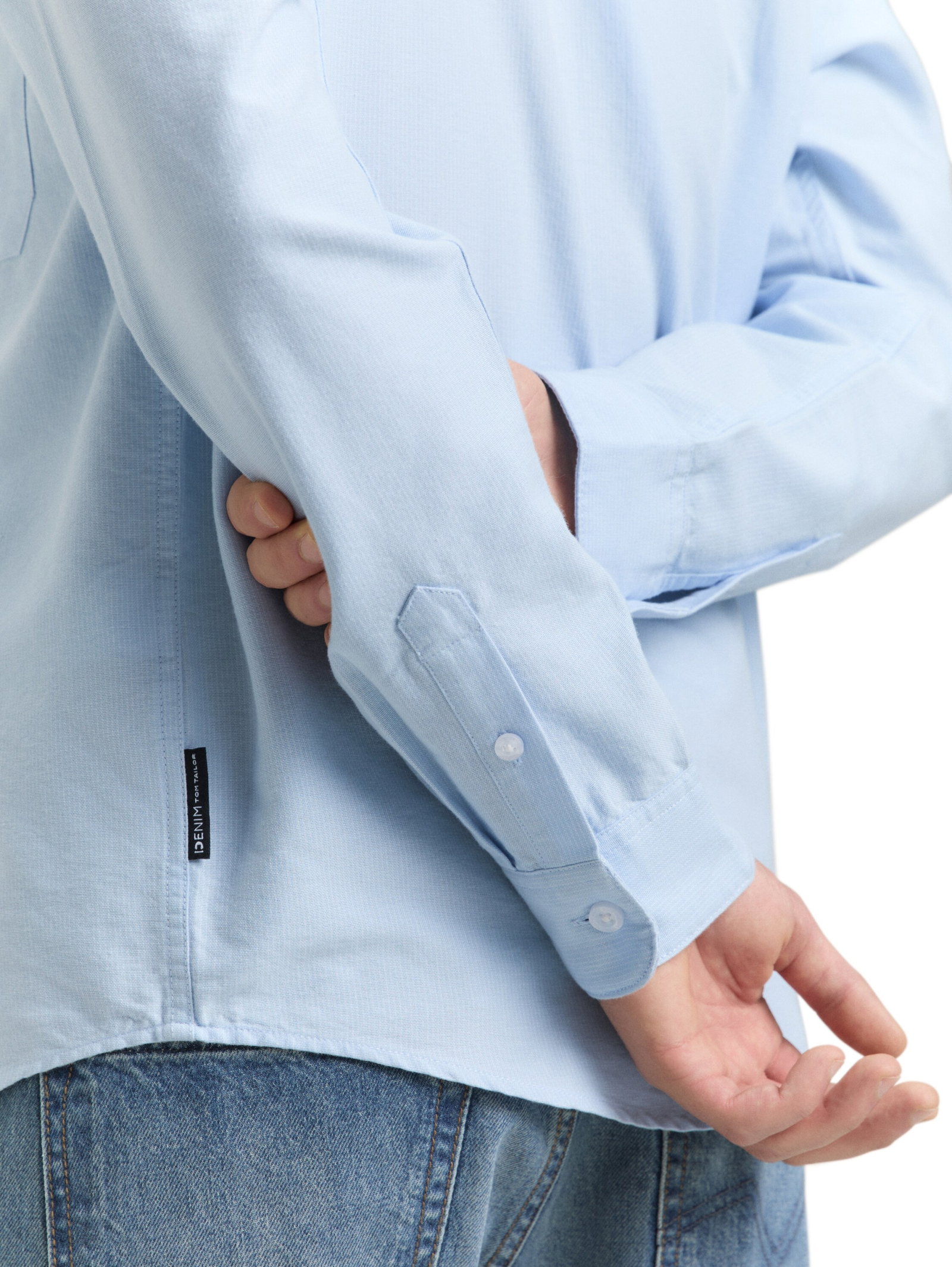 relaxed striped shirt, light blue small stripe #11