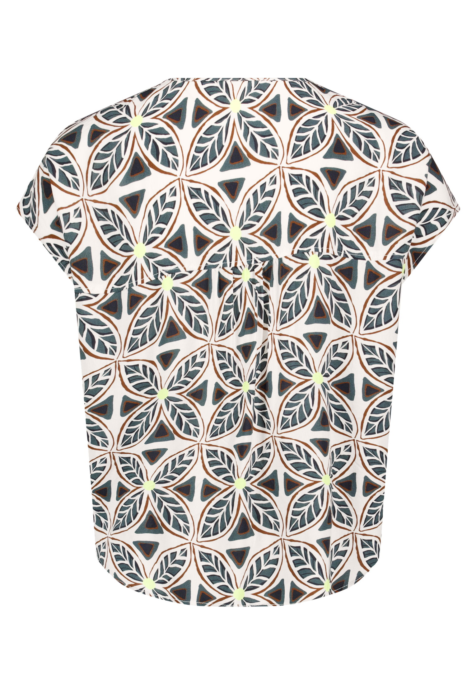 Bluse Kurz 1/2 Arm, Nature/Grey #2