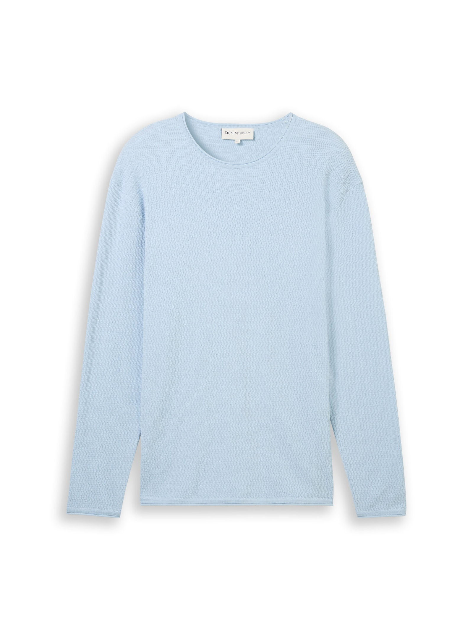 structured roll edge knit, Light Metal Blue #1