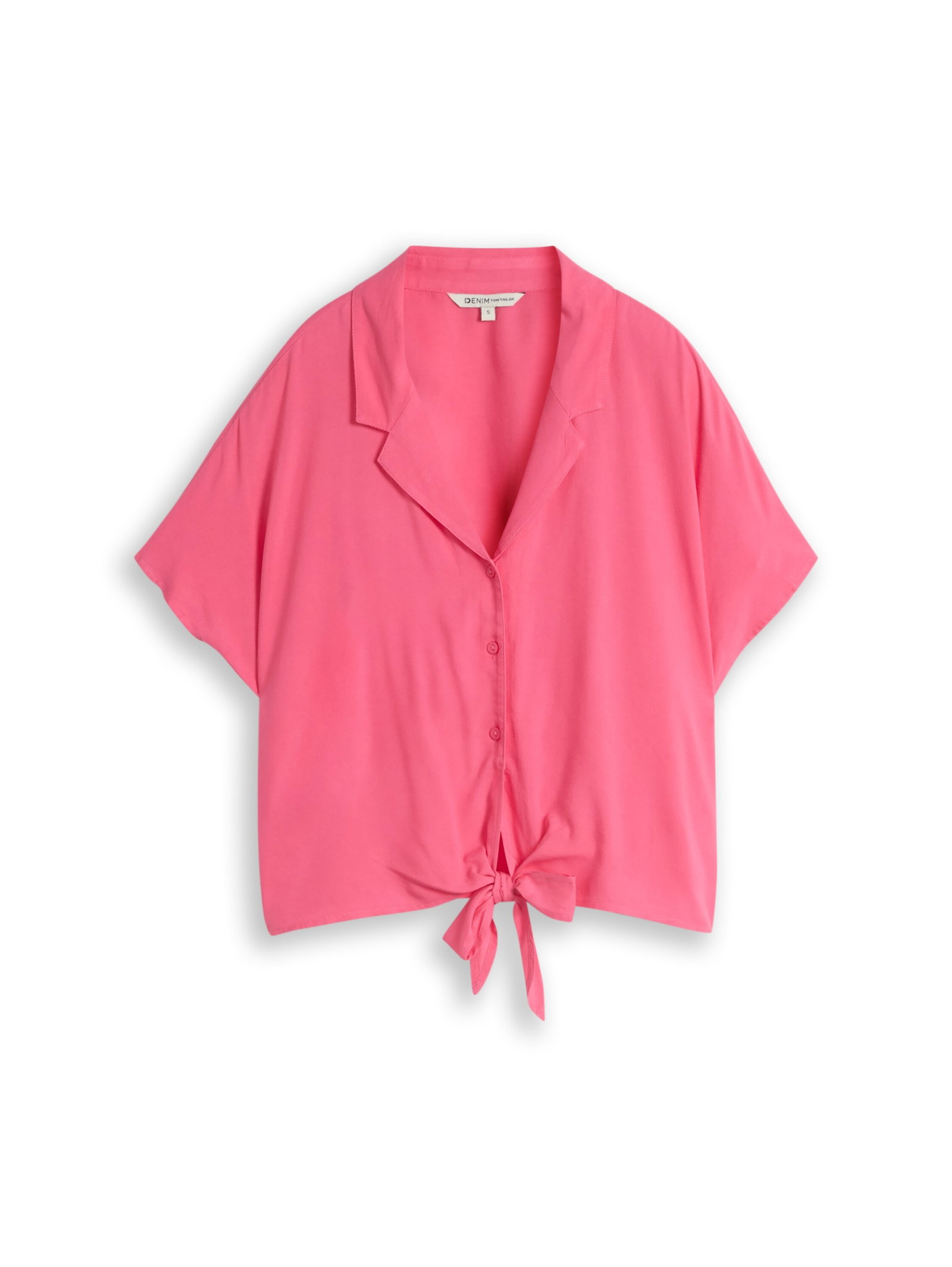 resort shirt with knot, soft bright pink #1