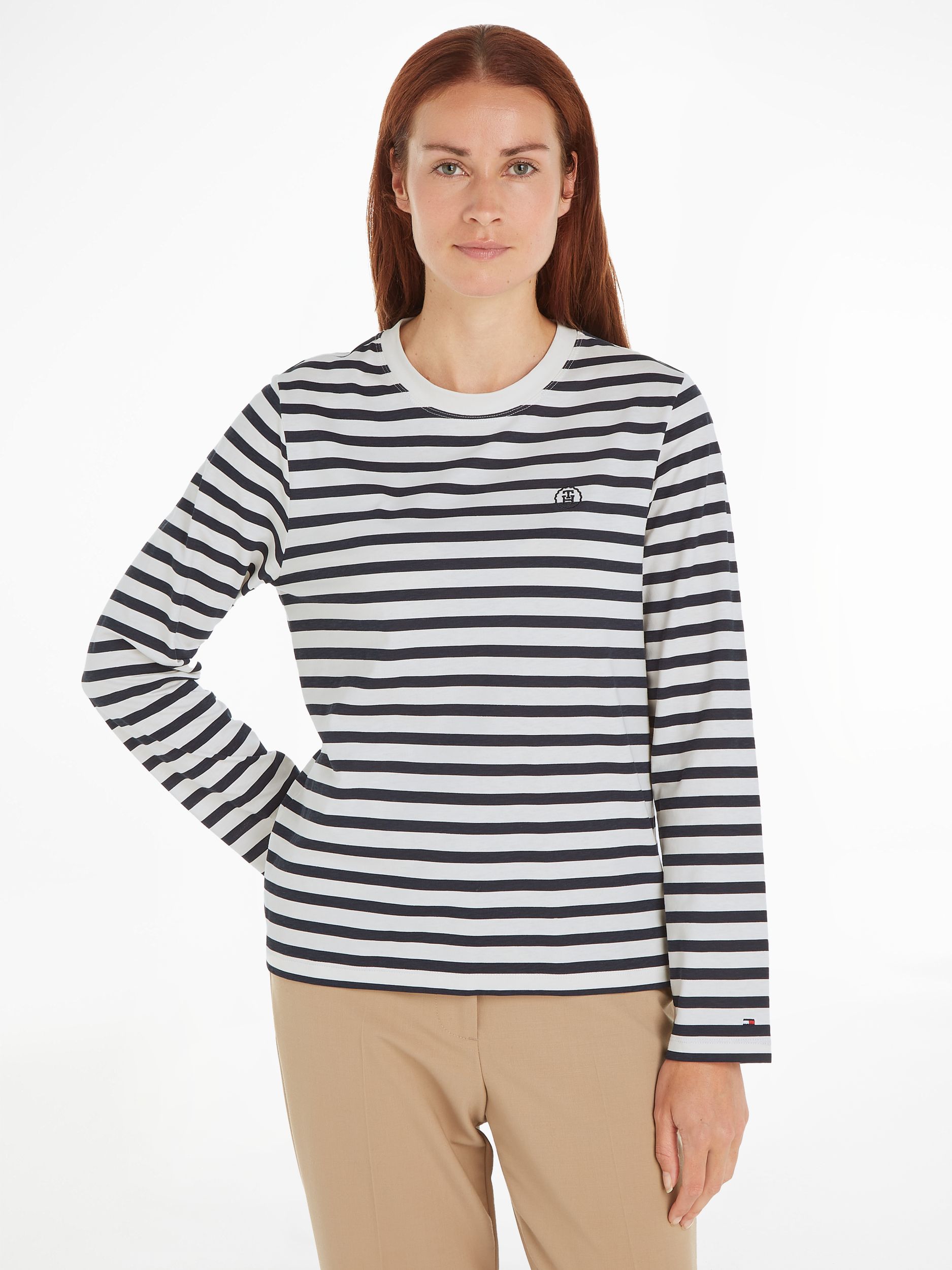 Tommy Hilfiger: MODERN REG STRIPE C-NK LS