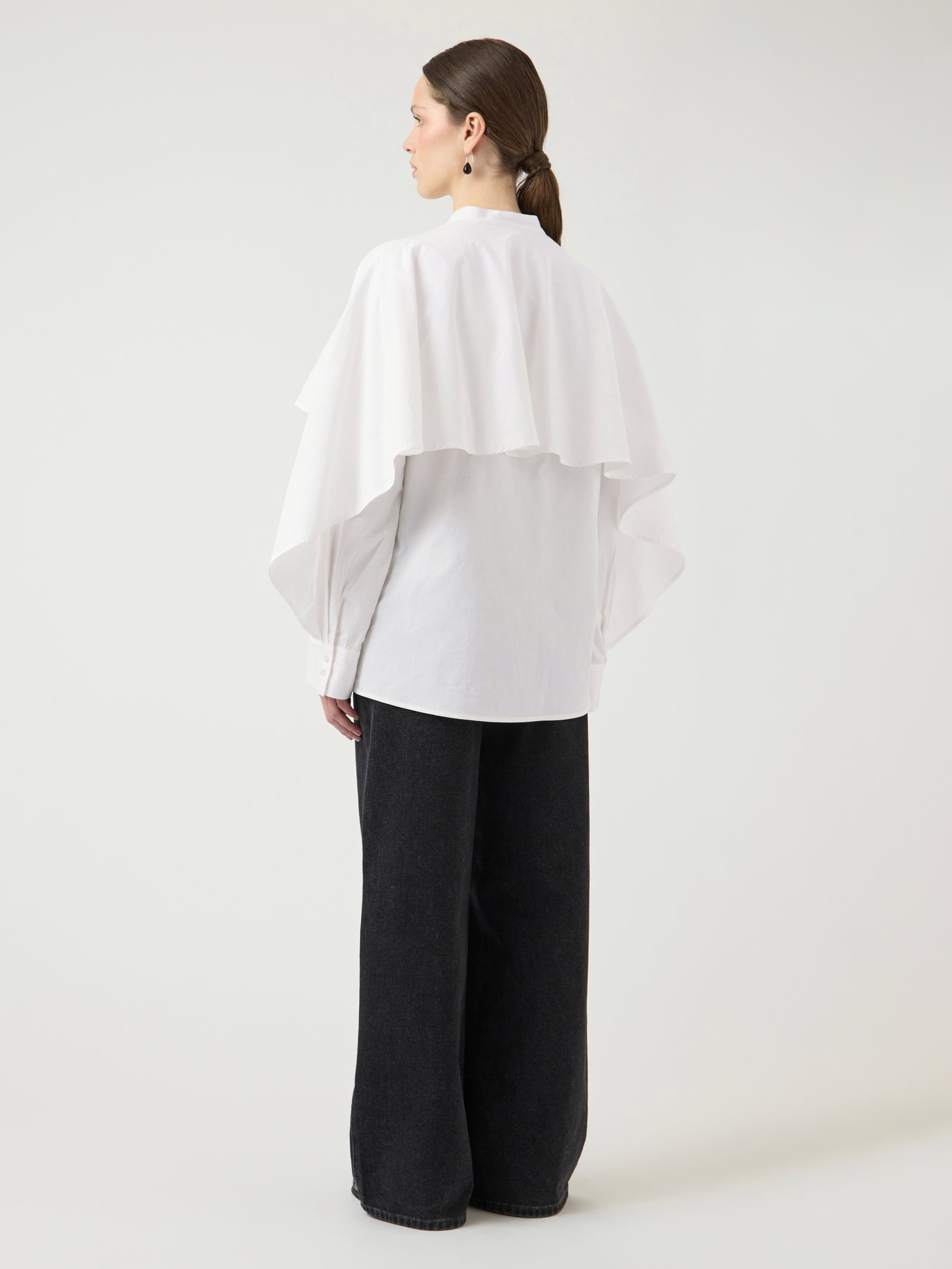 YASLAU LS CAPE SHIRT - EX, Star White #5
