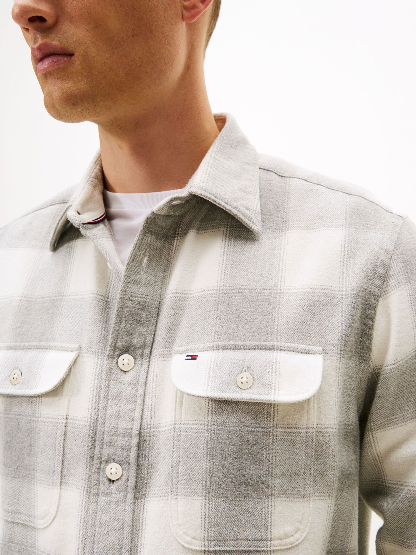Tommy Hilfiger | Tommy Hilfiger Hemd Regular Fit | L | ivory / city grey / multi