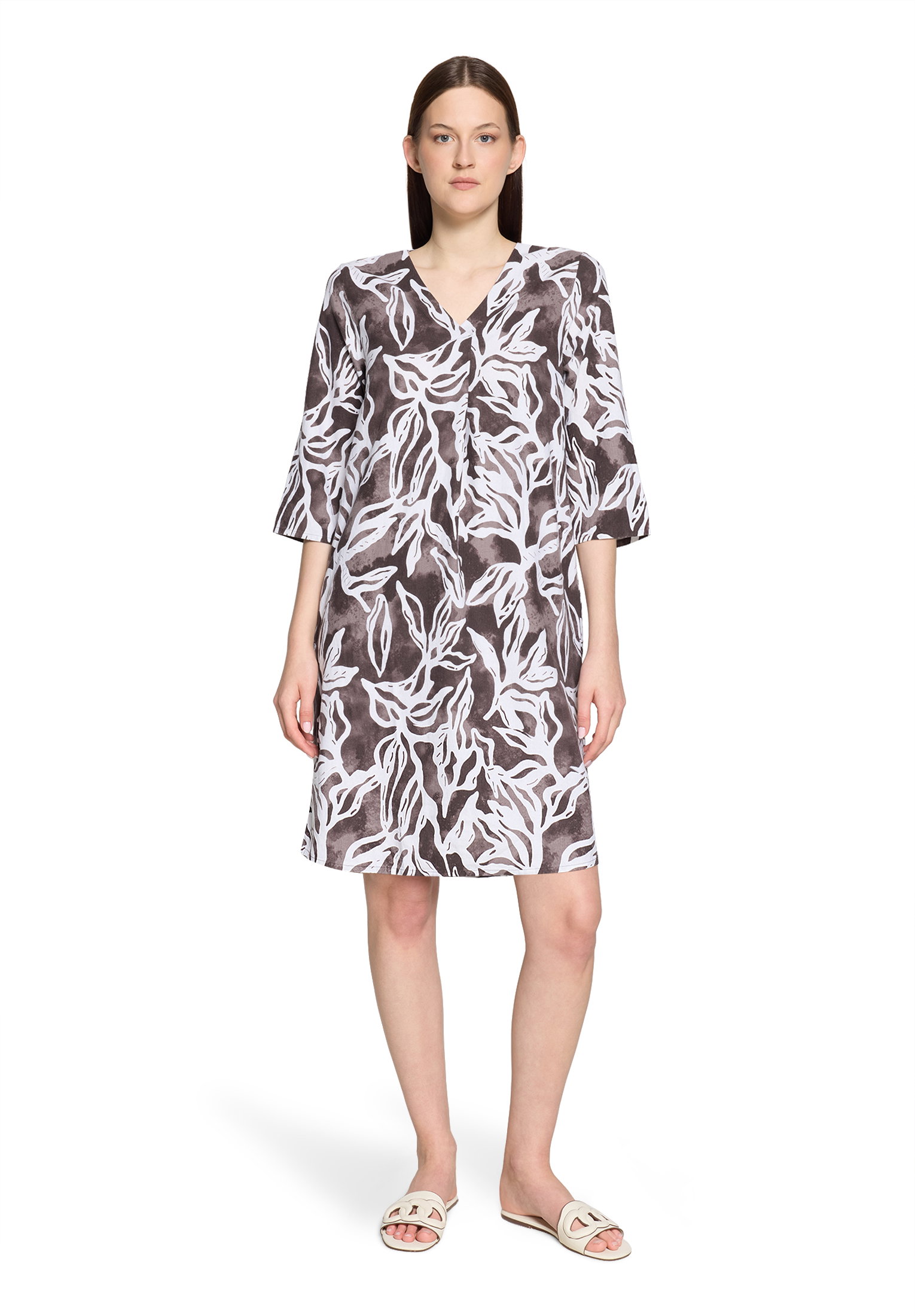Kleid Kurz, Cream/Brown #3