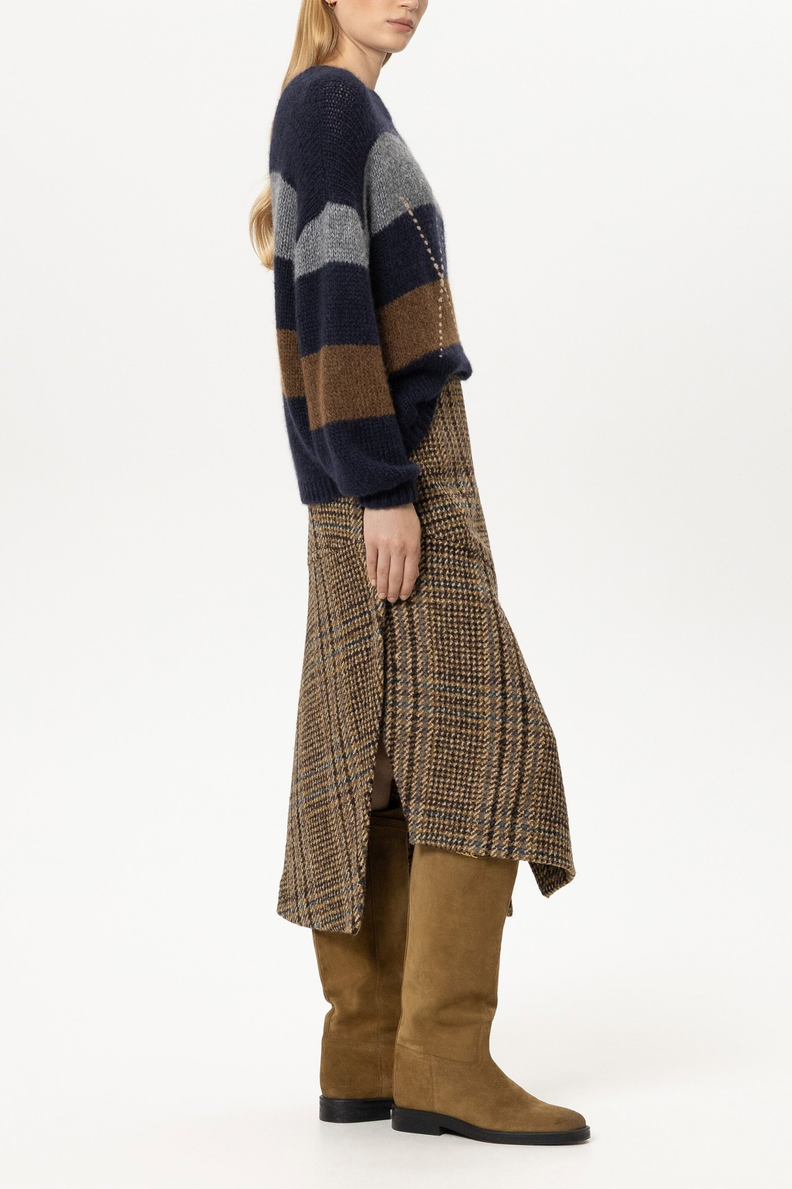 Alpaka-Mix-Pullover mit Muster, winter navy/caramel #3