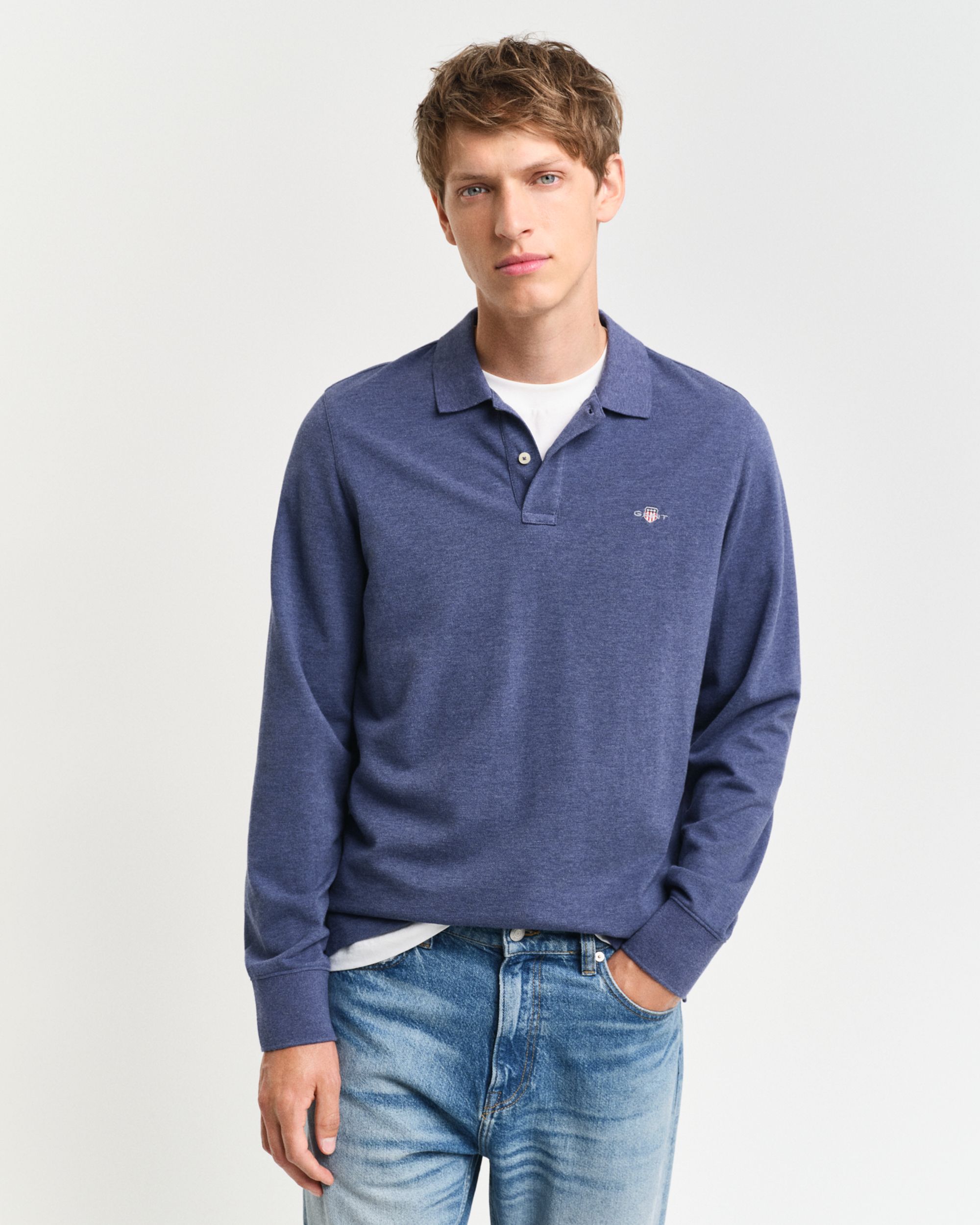 Gant |  Gant Longsleeve  | XL | dk jeansblue melange