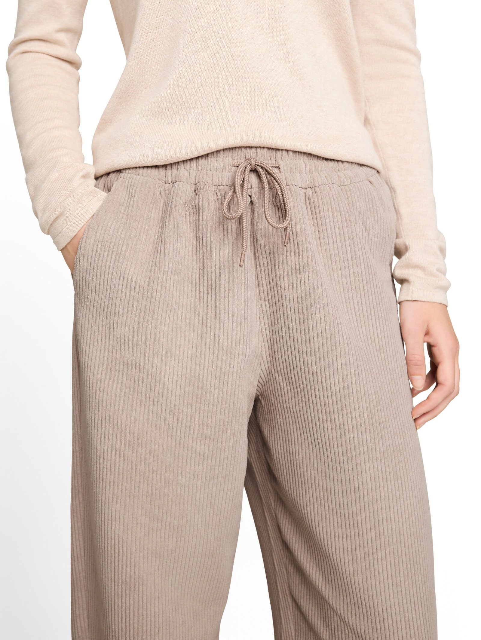 barrel corduroy pants, atmosphere beige #5