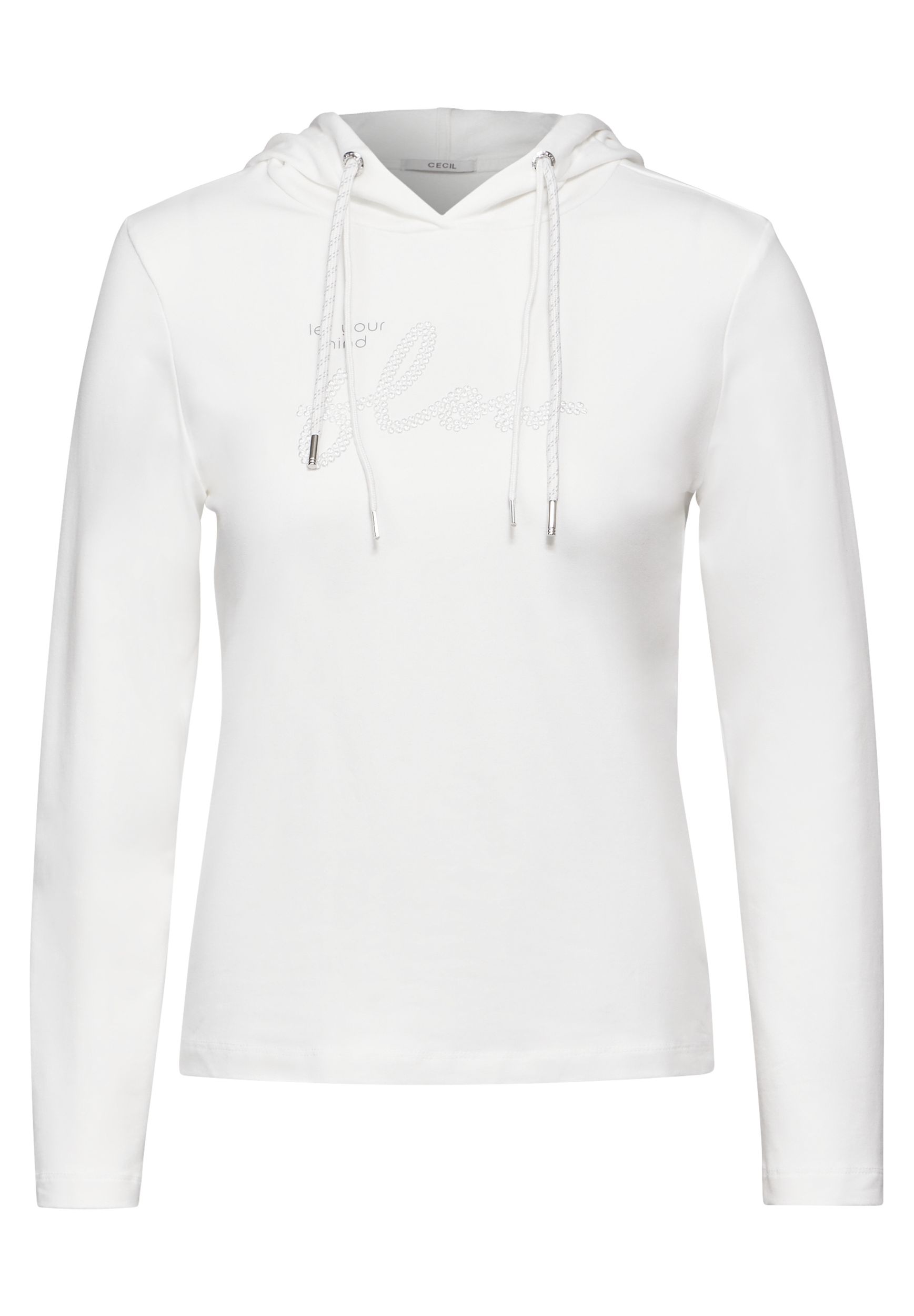  |  Hoodie-Shirt mit Artwork | M | vanilla white