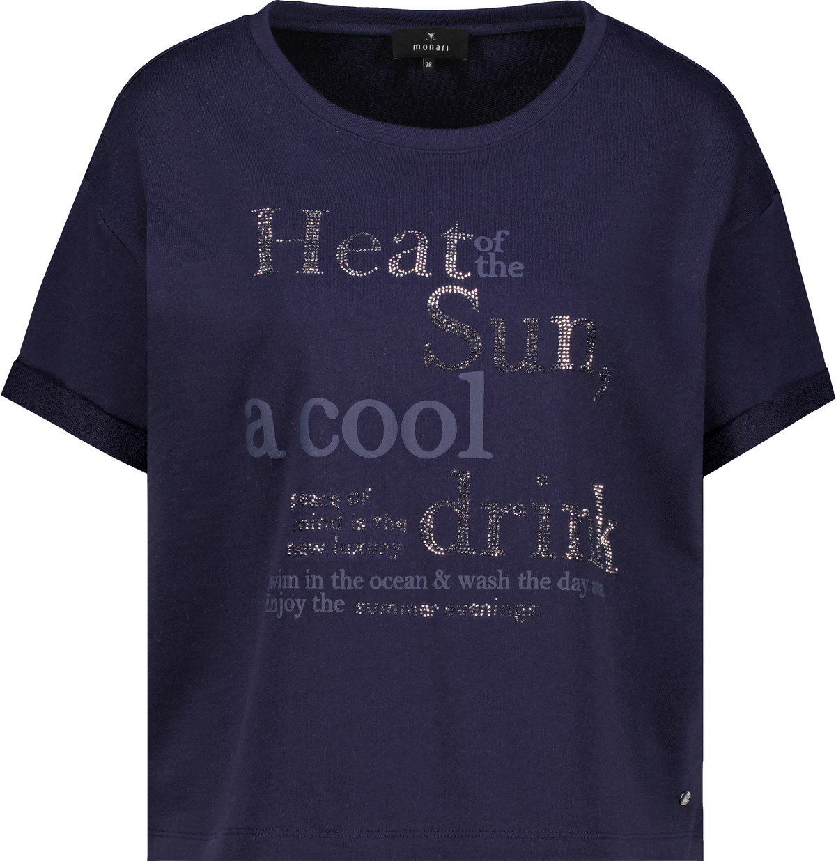 Monari Sweatshirt mit toniger Schrift #1