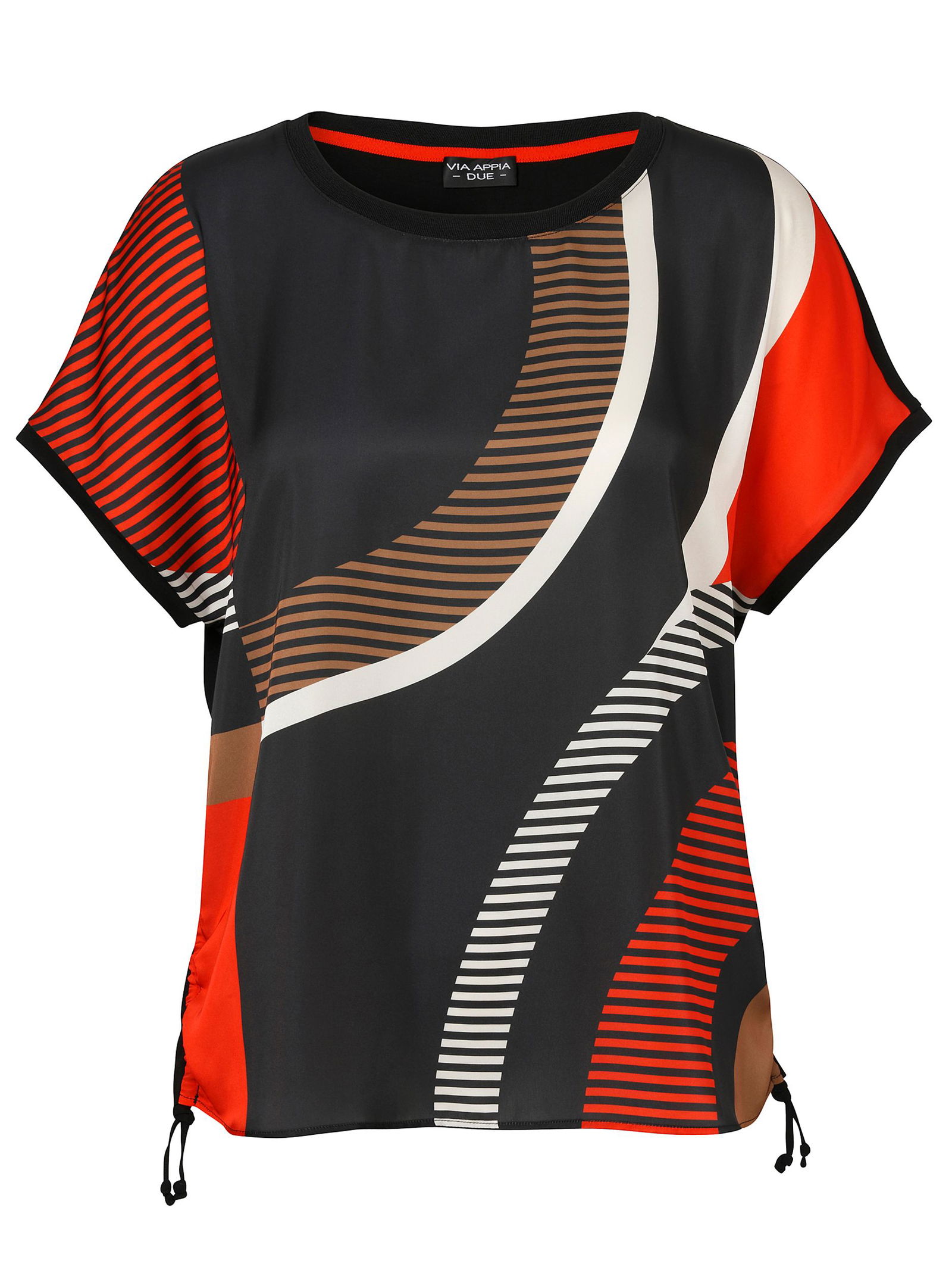  | Bluse Rundhals 1/2 Arm Druck | 44 | schwarz multicolor