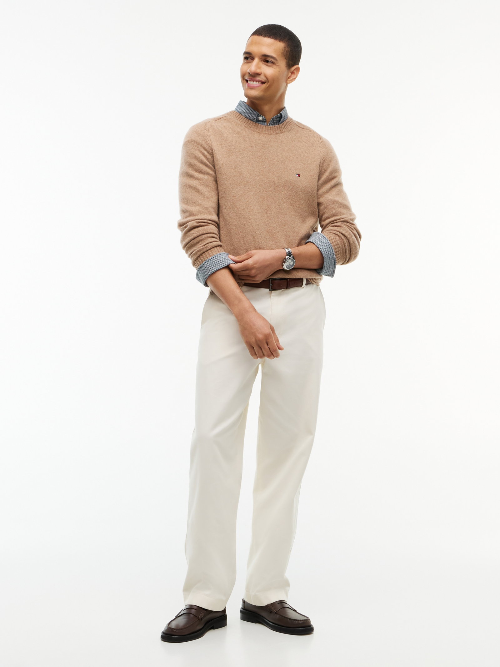 LAMBSWOOL CREW NECK, KHAKI #5