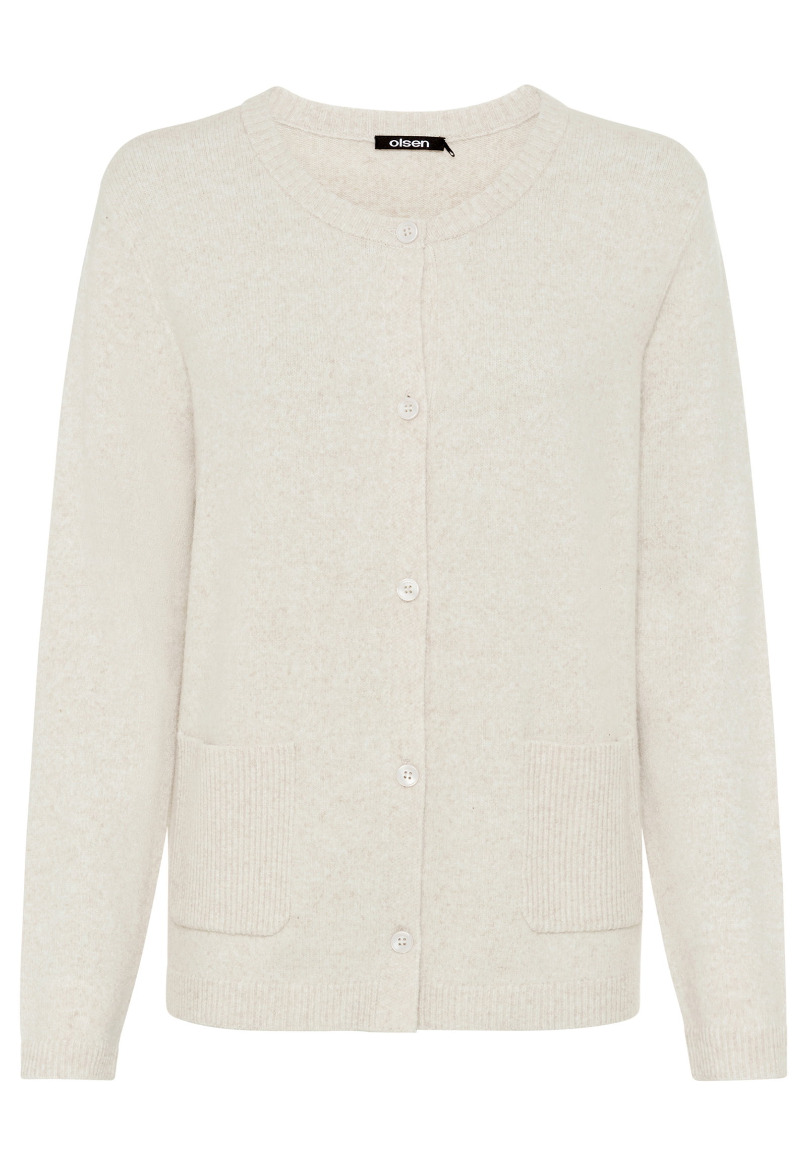 Cardigan Long Sleeves, Almond Beige Mel. #1