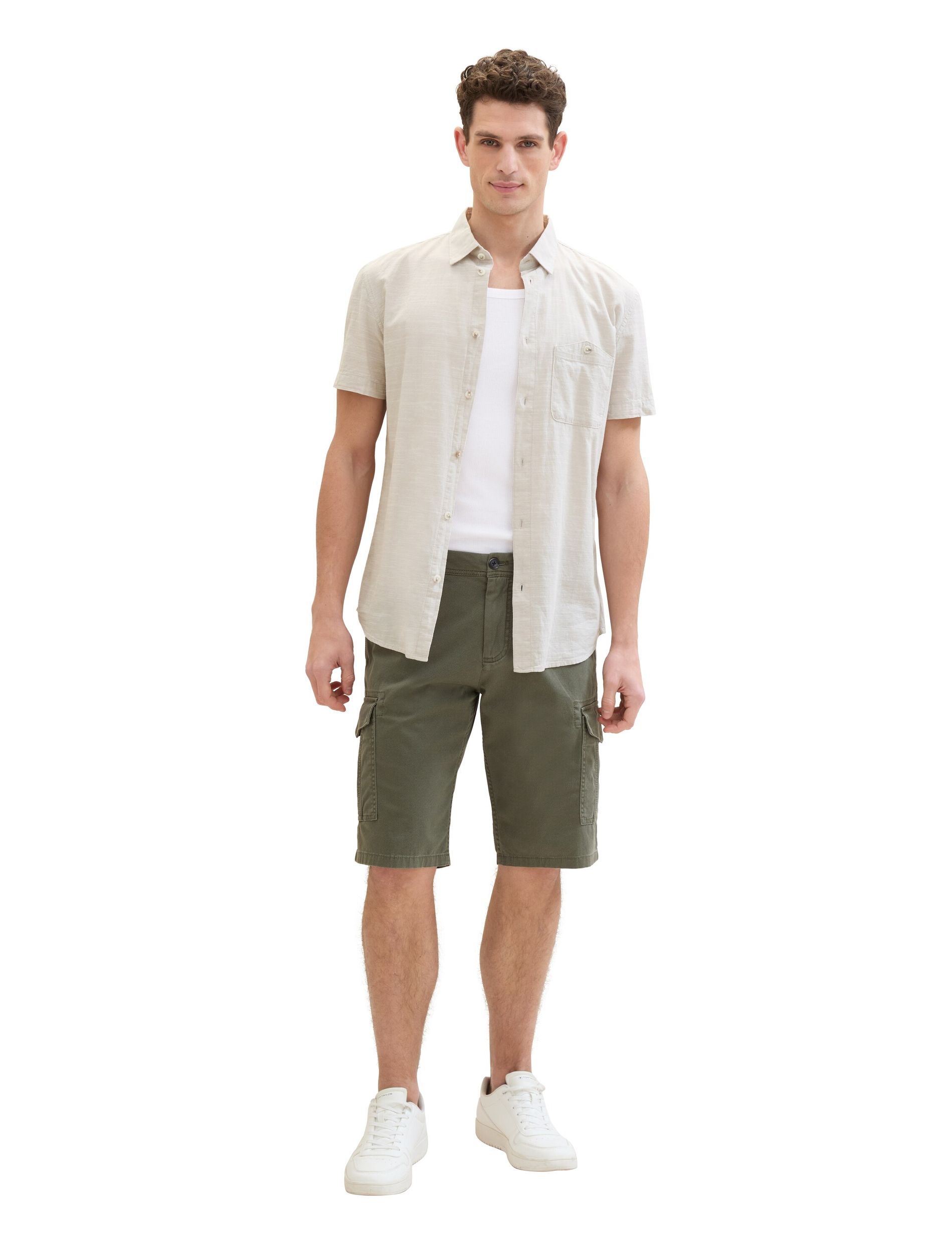 Tom Tailor |  Tom Tailor Shorts  | 36 | olive structure print