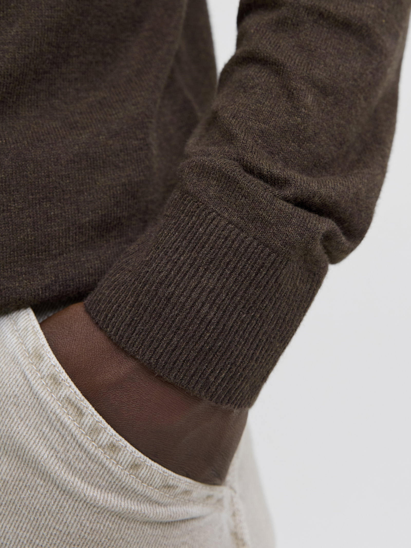 JJEEMIL KNIT ROLL NECK NOOS, Mulch/TWIST #6