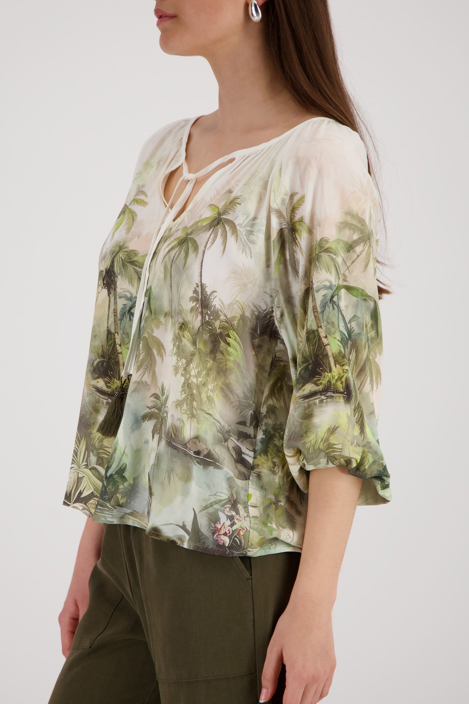 Monari |  Monari Druckbluse  | 36 | smokey blue gemustert