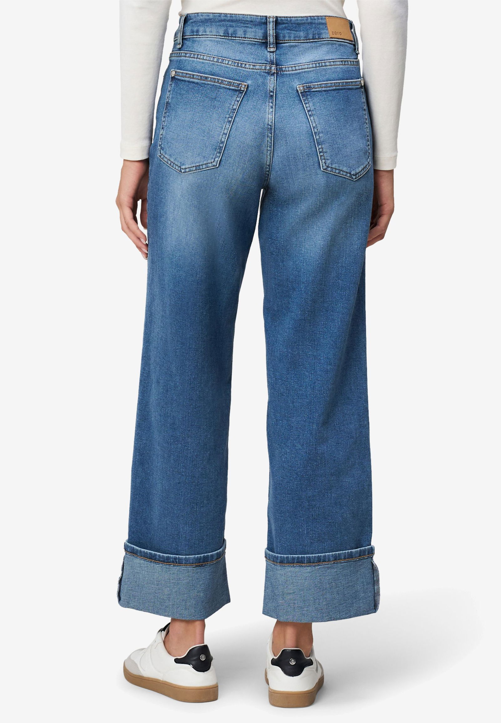 Zero |  Jeans weites Bein mit Umschlag 28 Inch | 42 | blue used denim