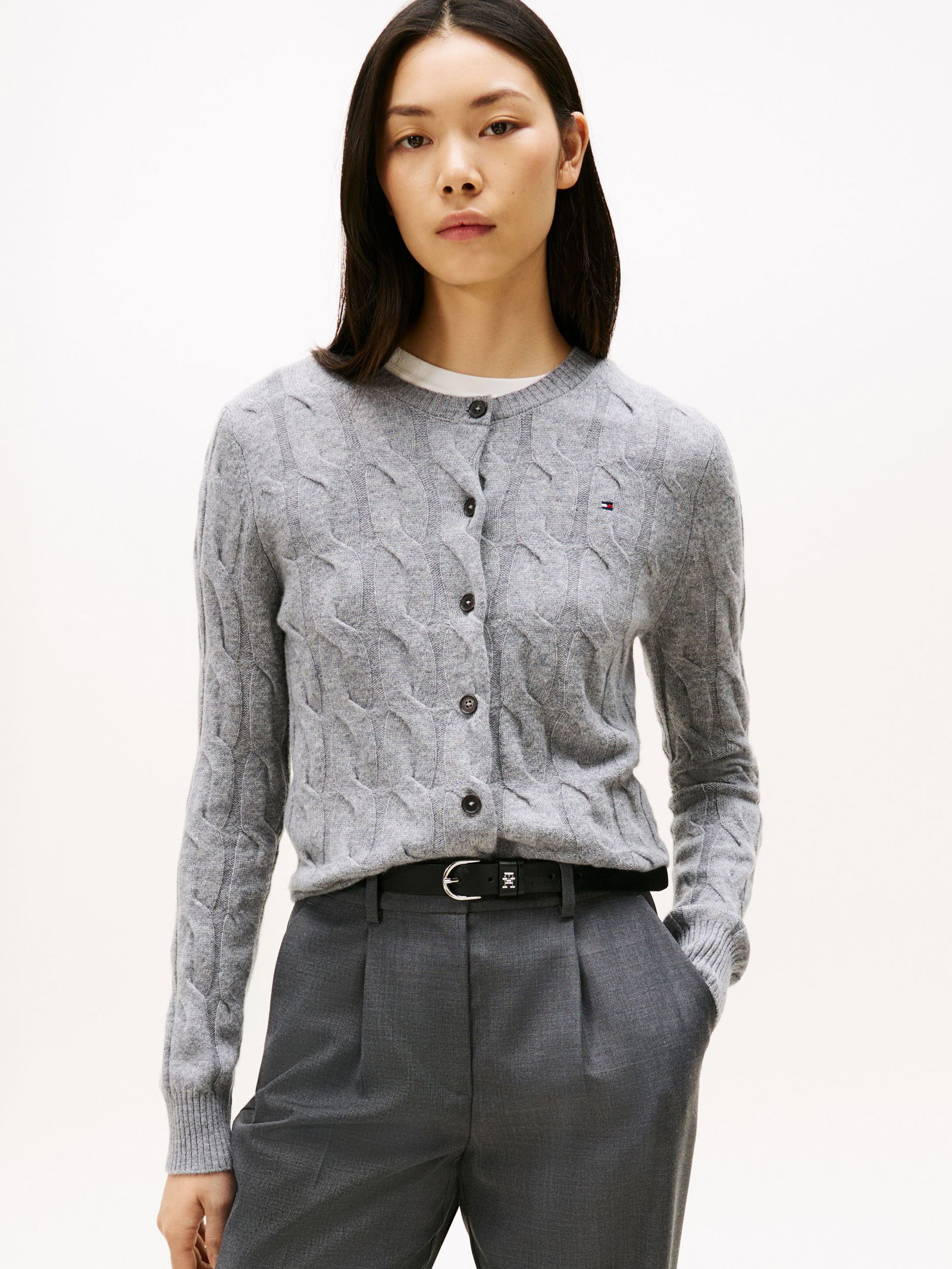 Tommy Hilfiger | Tommy Hilfiger Strickjacke | Cardigan | M | mid grey heather