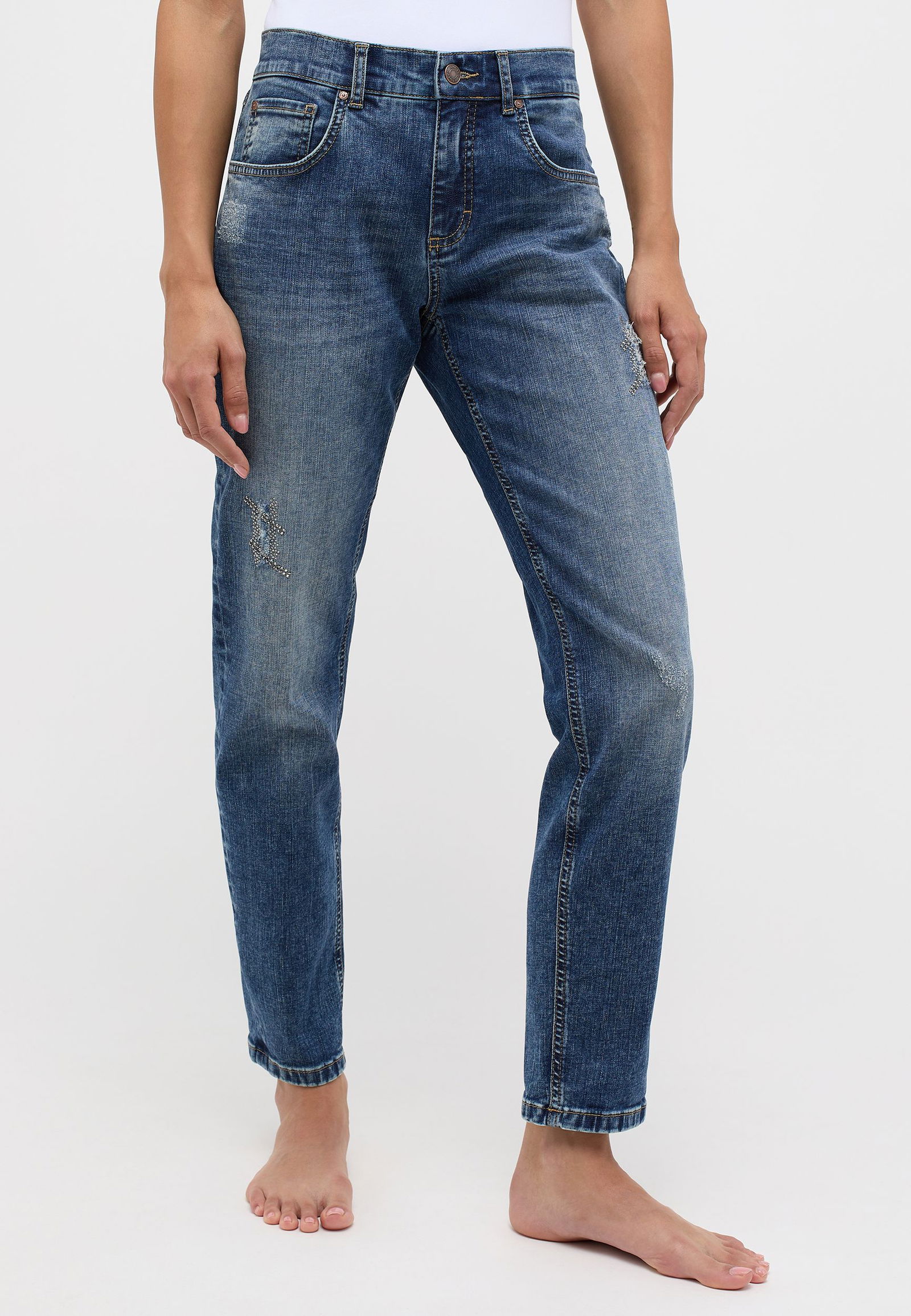 Angels |  Angels Boyfriend Jeans  | 34/30 | mid blue used destroyed
