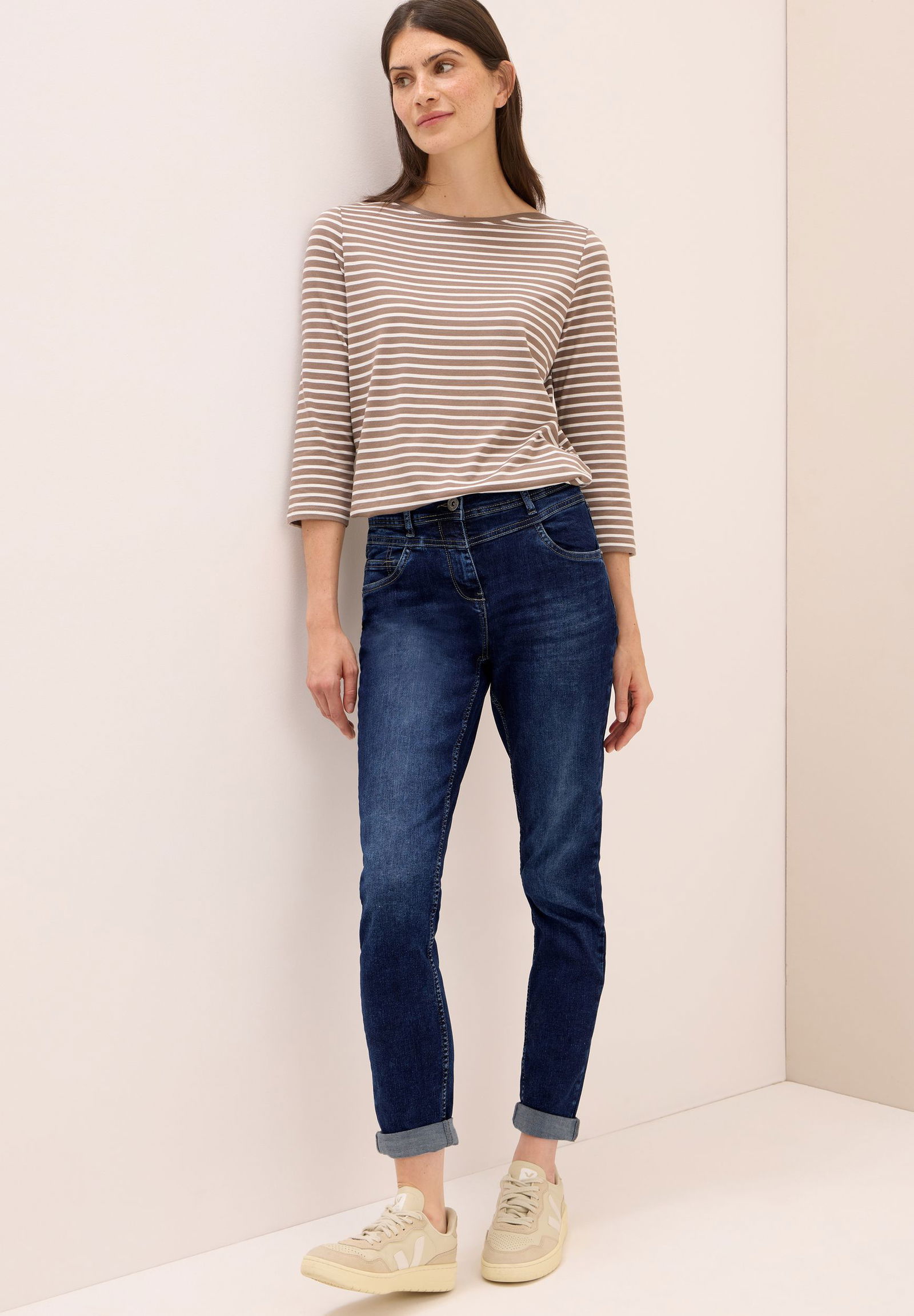 CECIL | CECIL Straight Leg Jeans | 30/32 | mid blue used wash