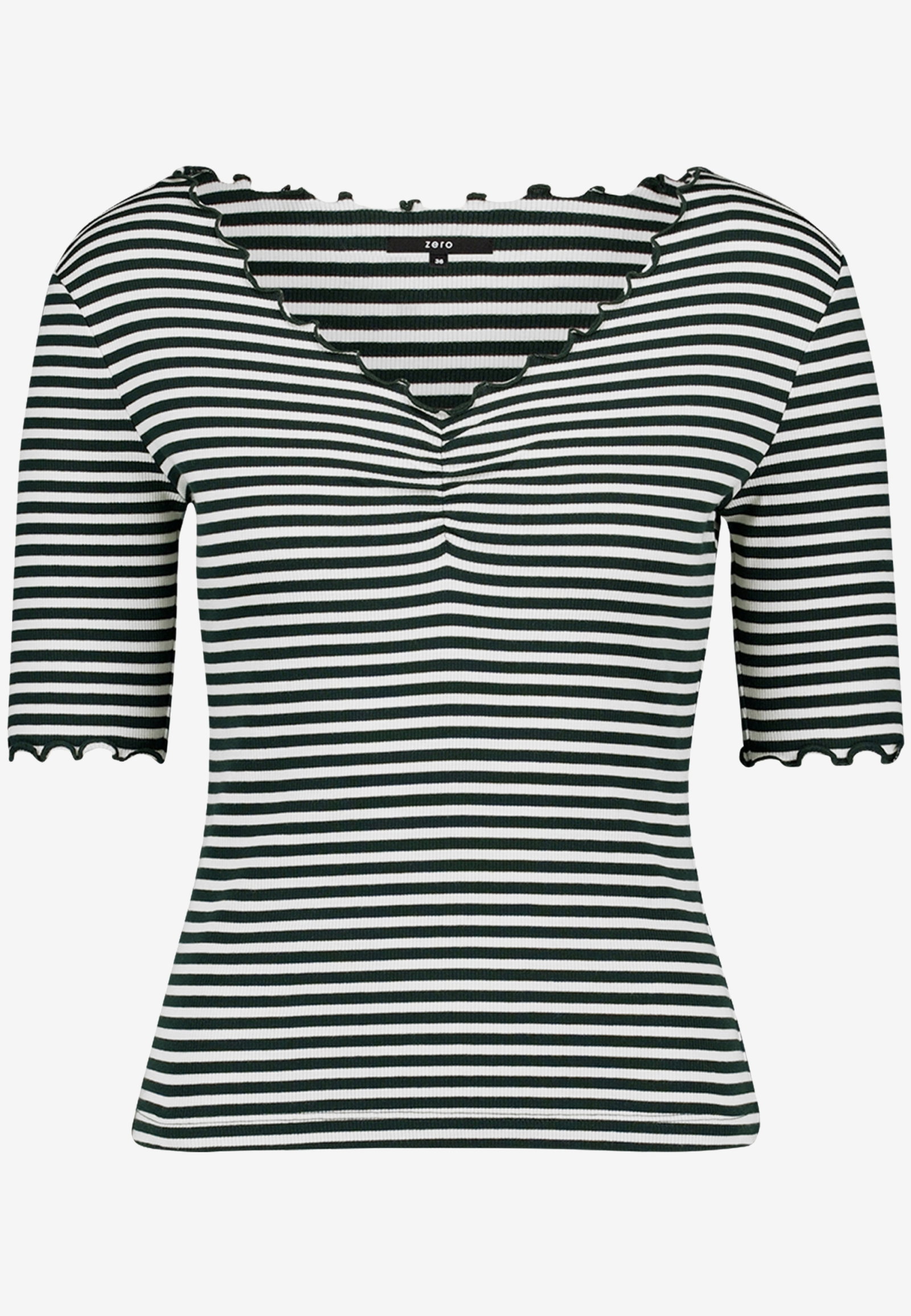 Shirt Kurz 1/2 Arm, Green/Cream #1