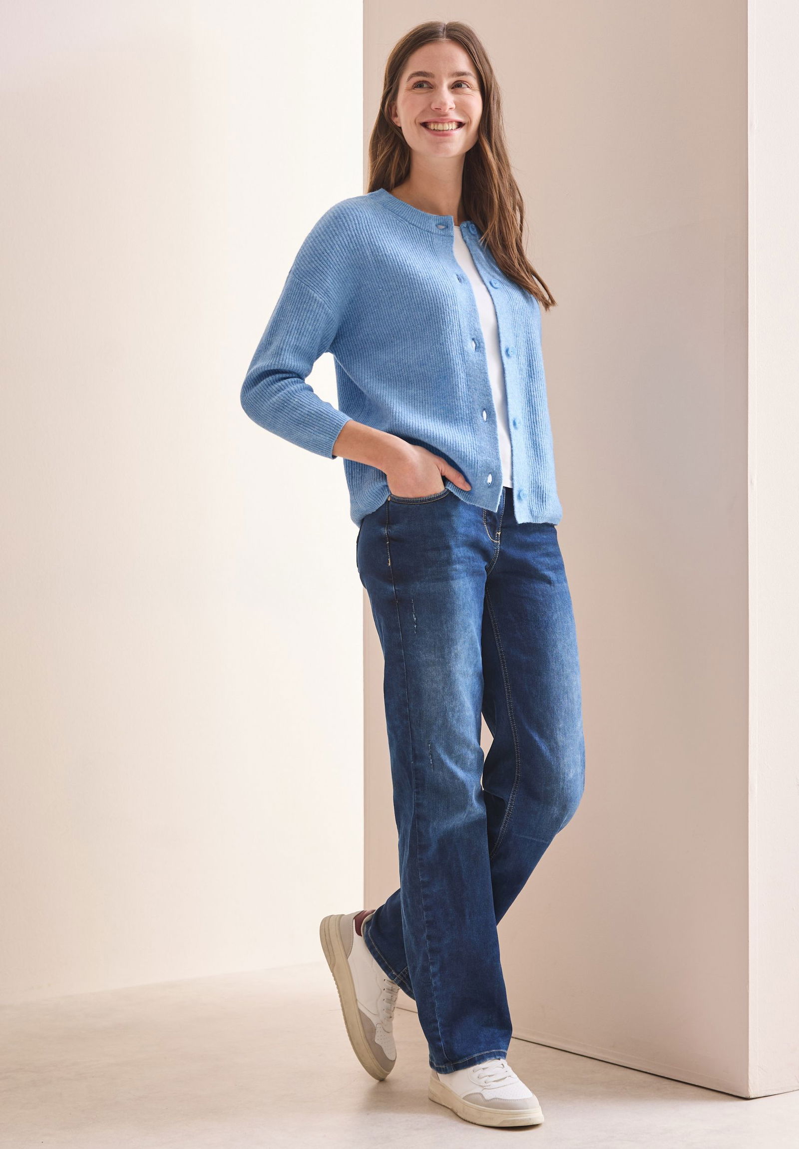 CECIL |  CECIL Strickjacke | Cardigan  | M | light blue melange