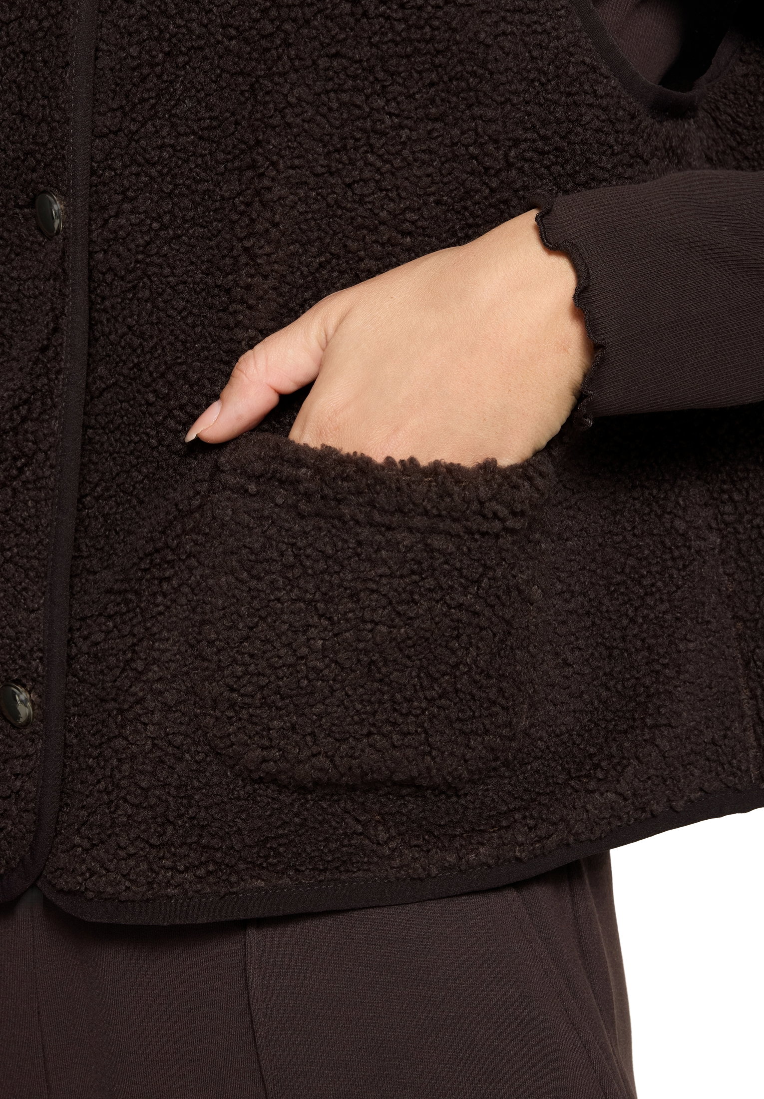 Sweat Jacke Kurz ohne Arm, Black Coffee #7