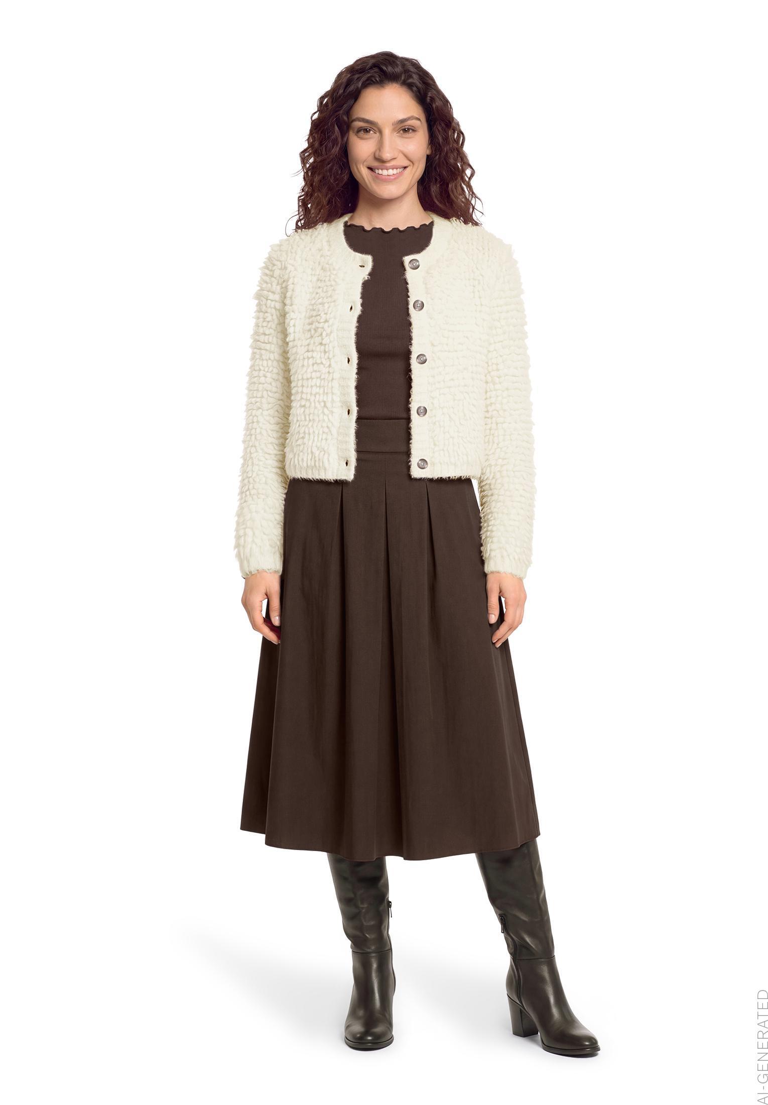 Strickjacke Kurz 1/1 Arm, Eggnog #5