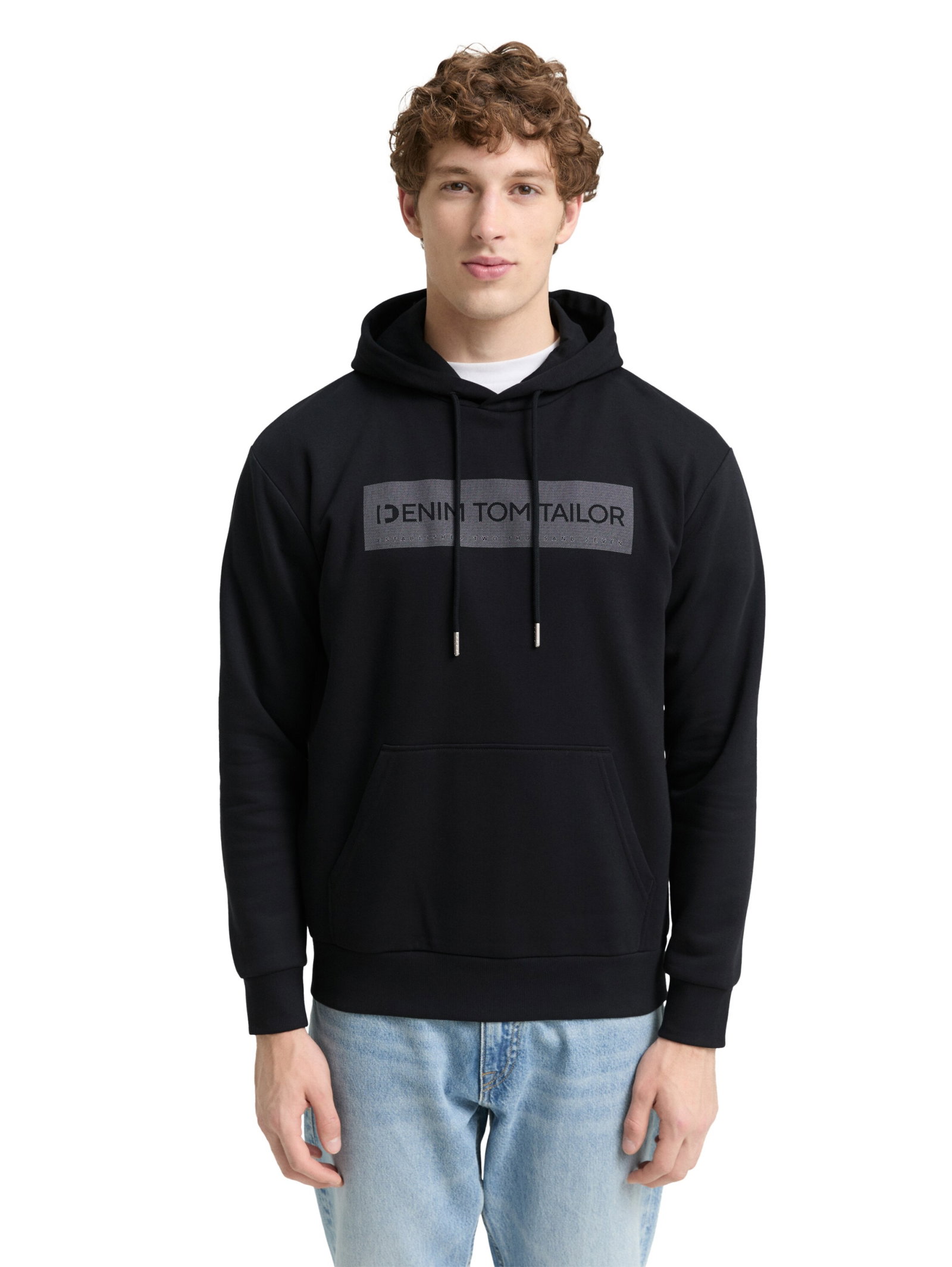 printed sweat hoodie, Night Watch Black #6