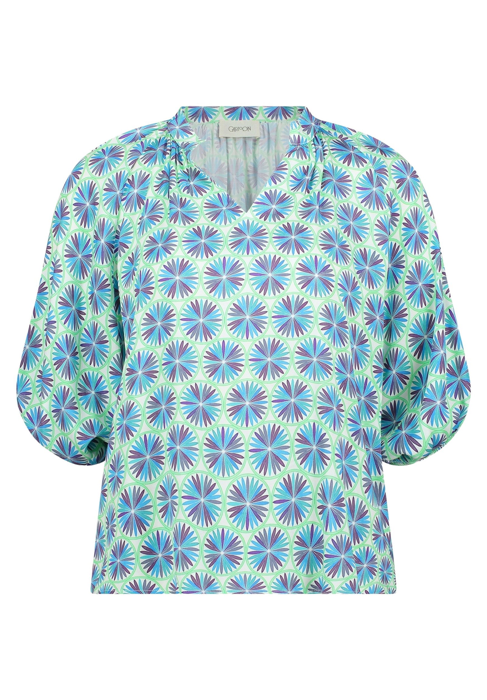 Cartoon |  Cartoon Druckbluse  | 46 | green/blue