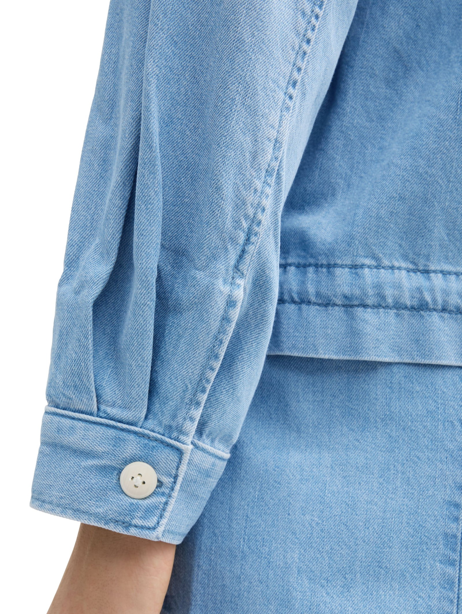 summer denim jacket, Used Bleached Blue Denim #5