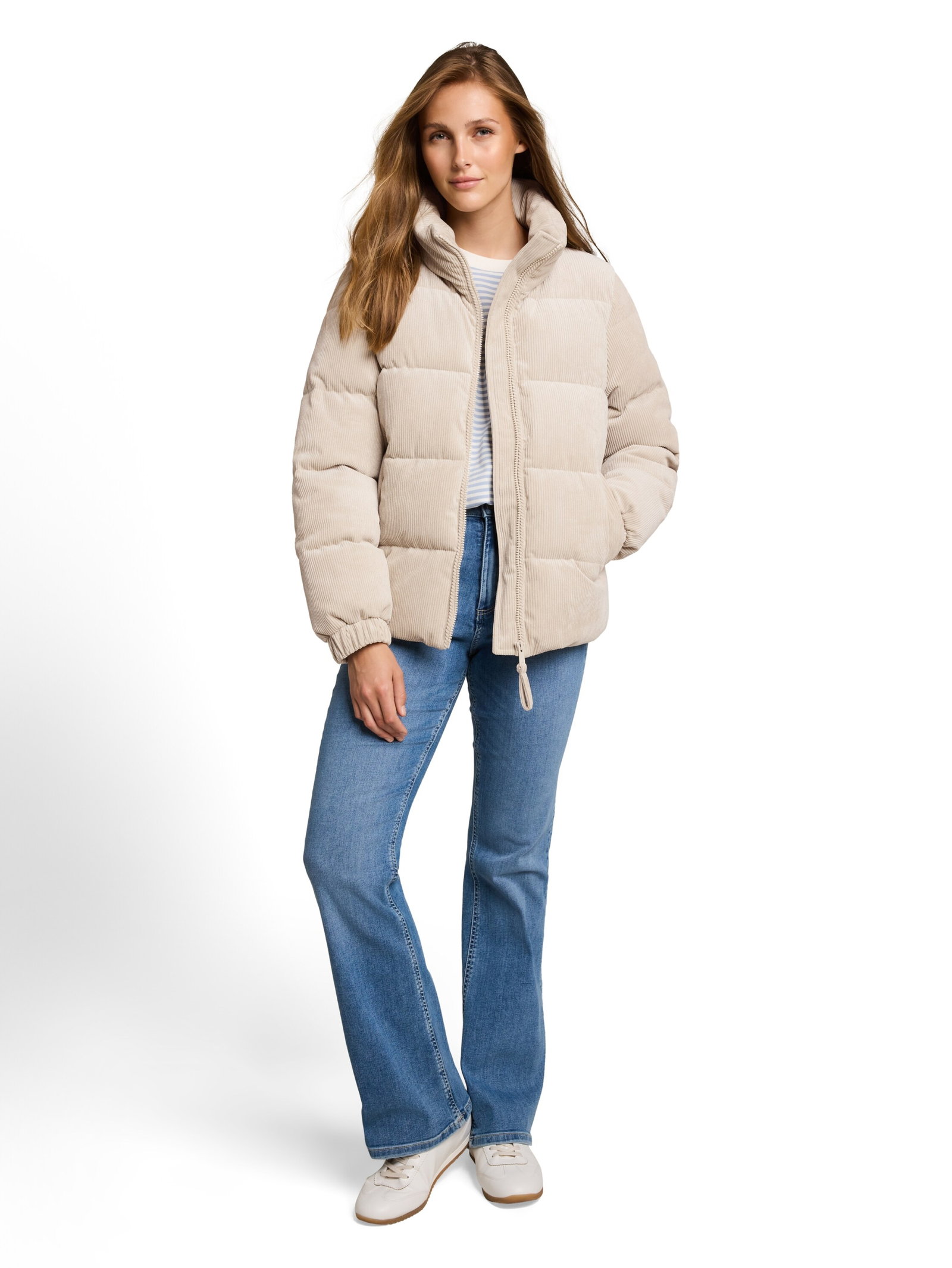 corduroy puffer jacket, Cashew Beige #3