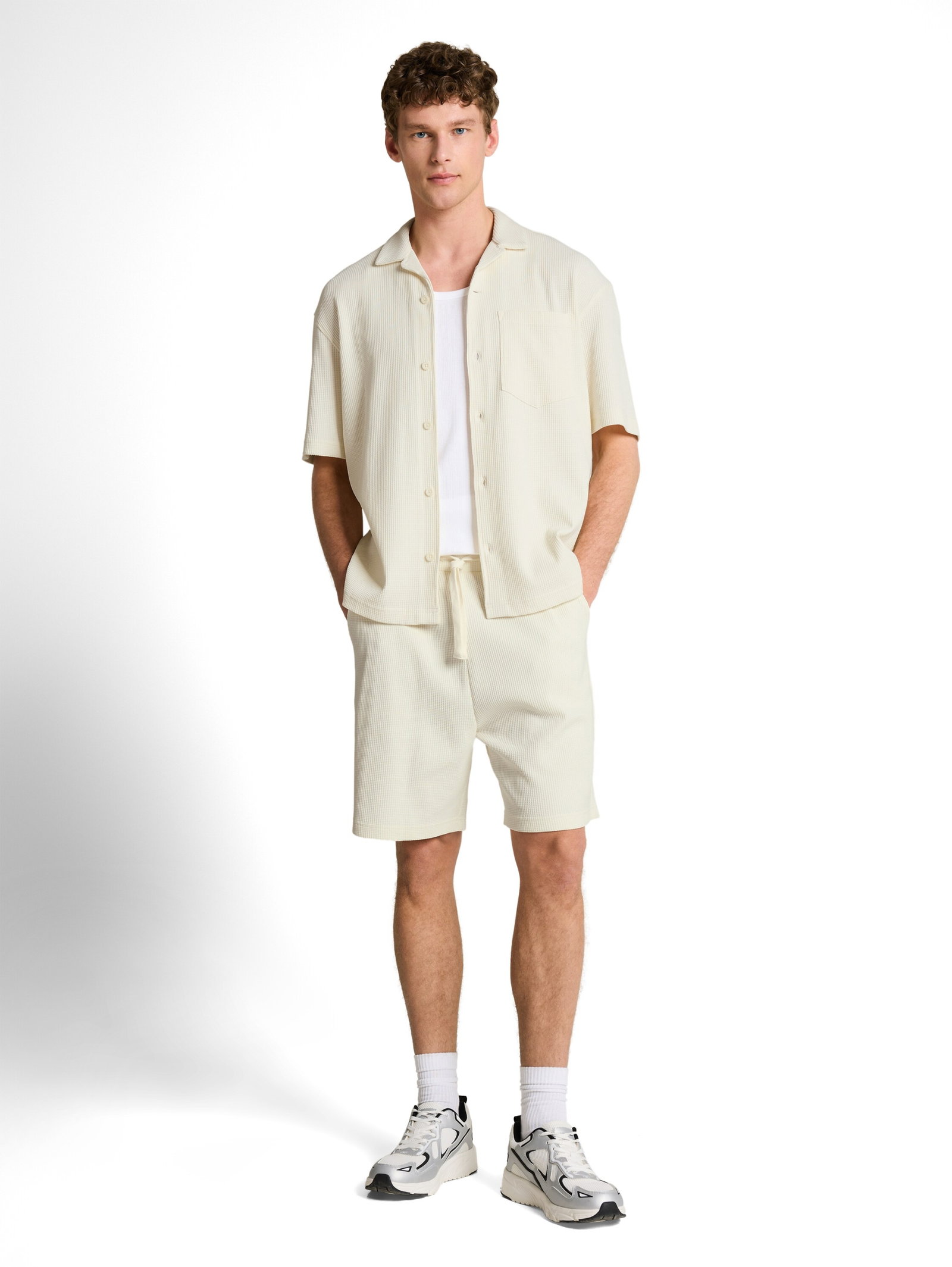 Relaxed Fit Resort Hemd mit Waffelstruktur #3