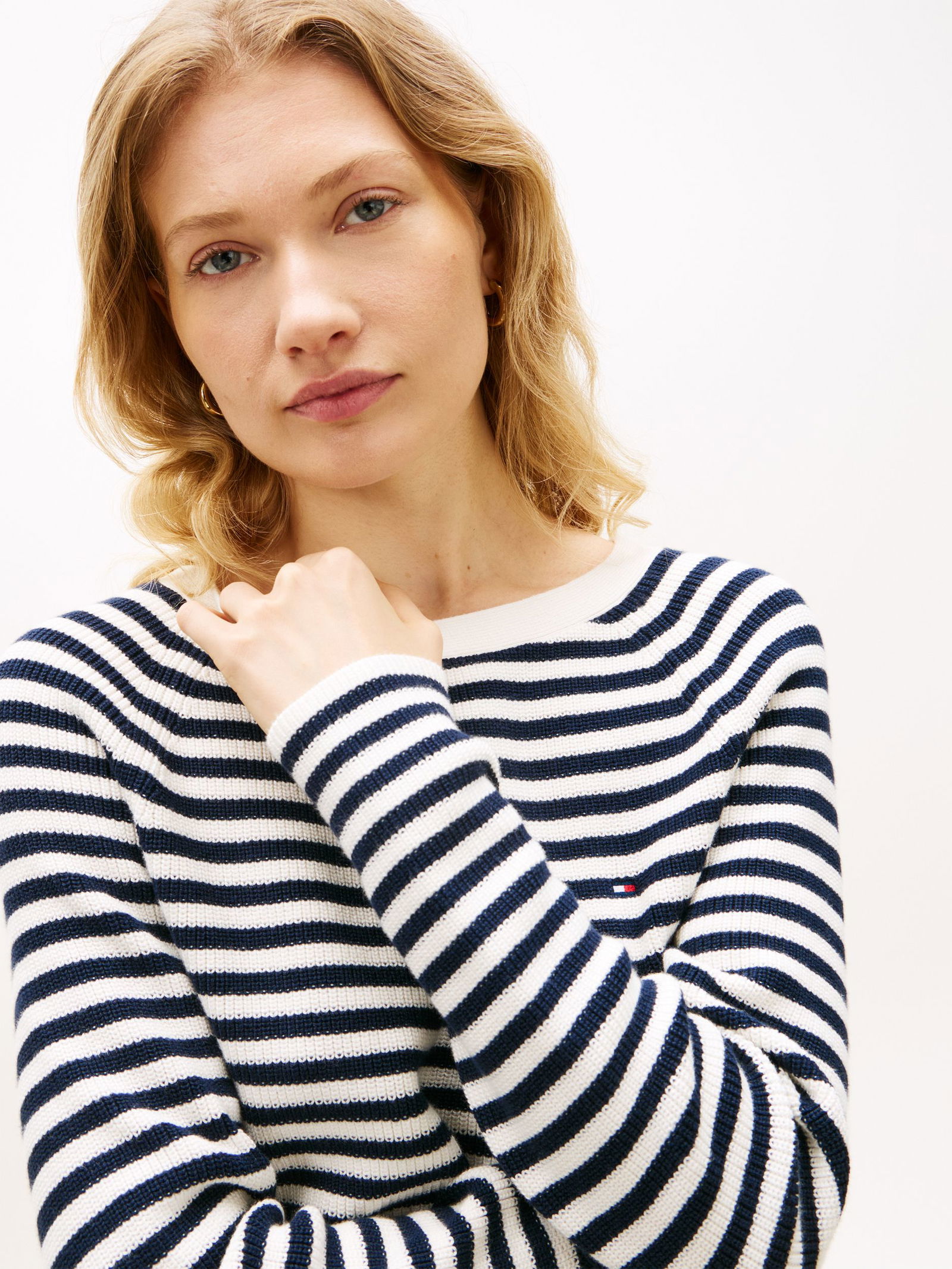 Tommy Hilfiger |  Tommy Hilfiger Longsleeve  | S | reg stp ancient white/ terra red