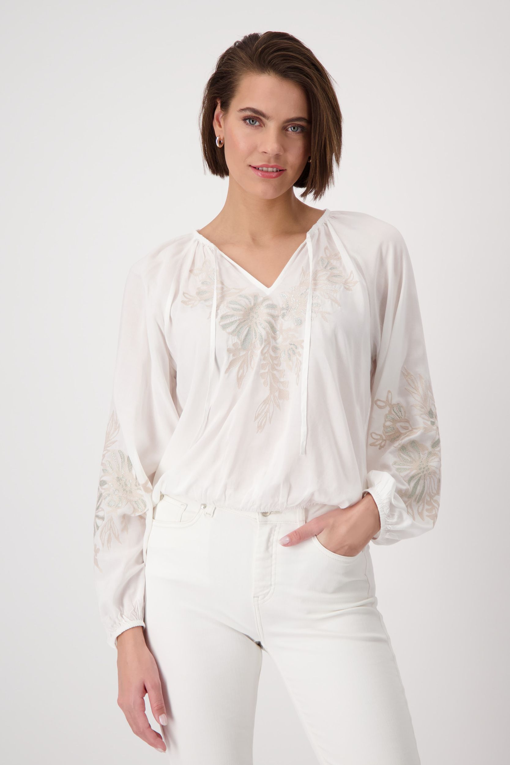 Monari |  Monari Druckbluse  | 42 | off-white
