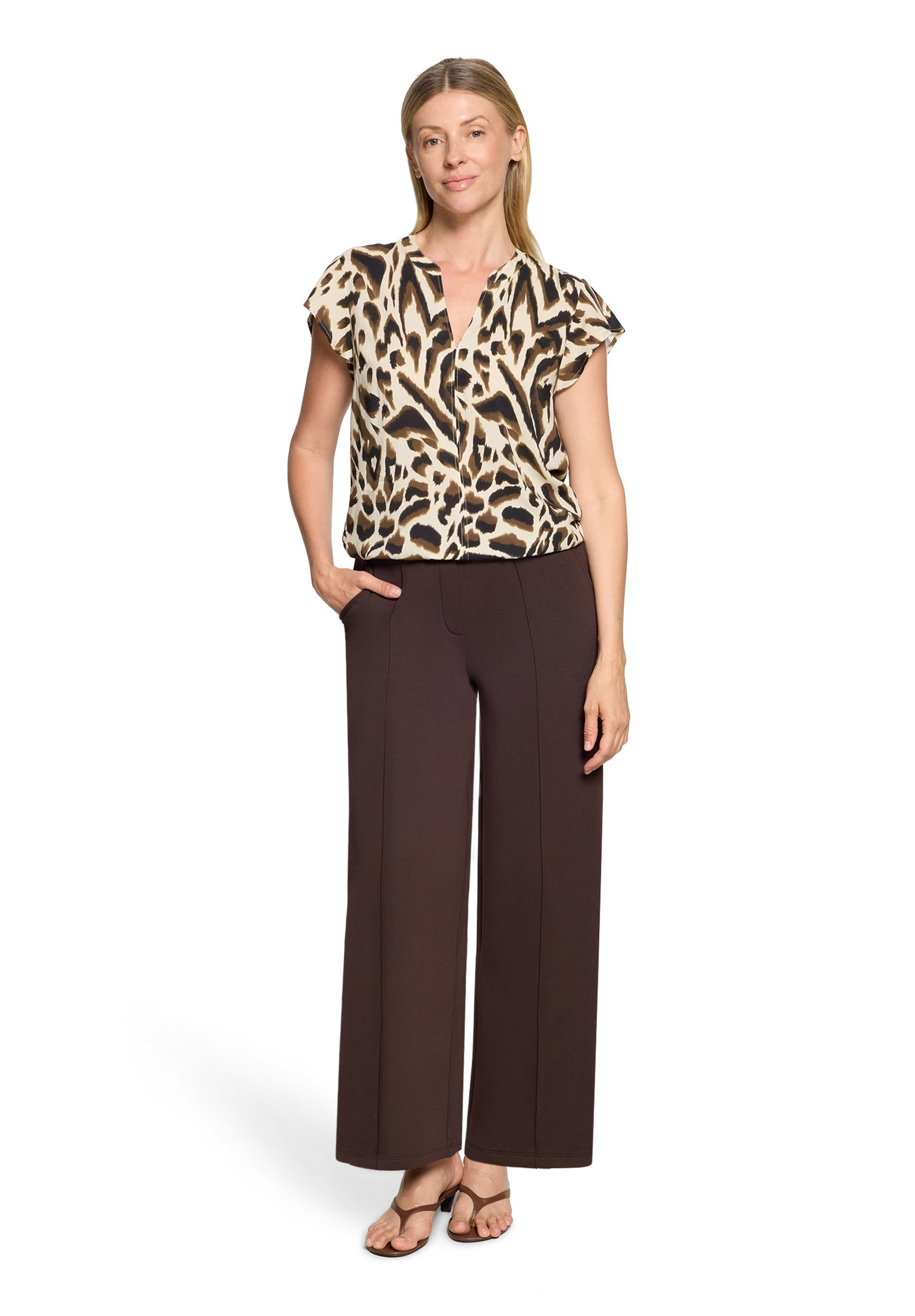 Bluse Kurz 1/2 Arm, Nature/Khaki #5