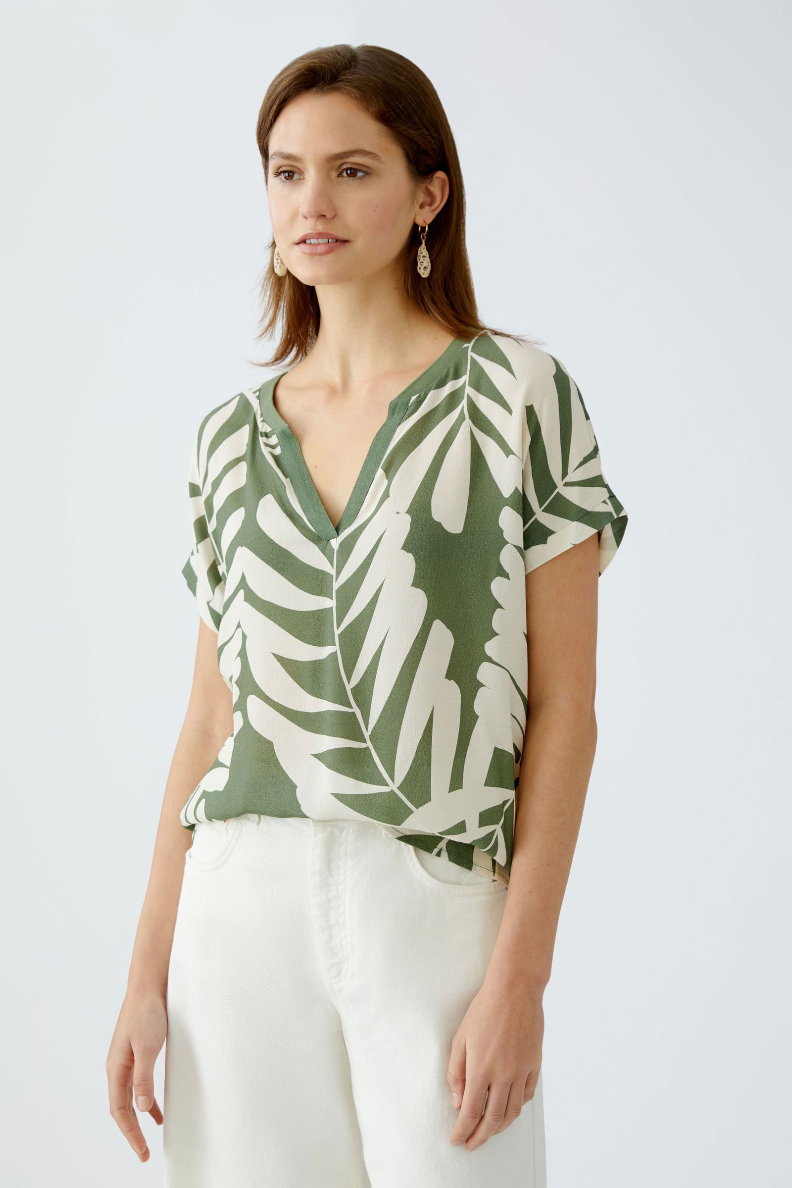 Oui |  Blusenshirt Viskosepatch | 44